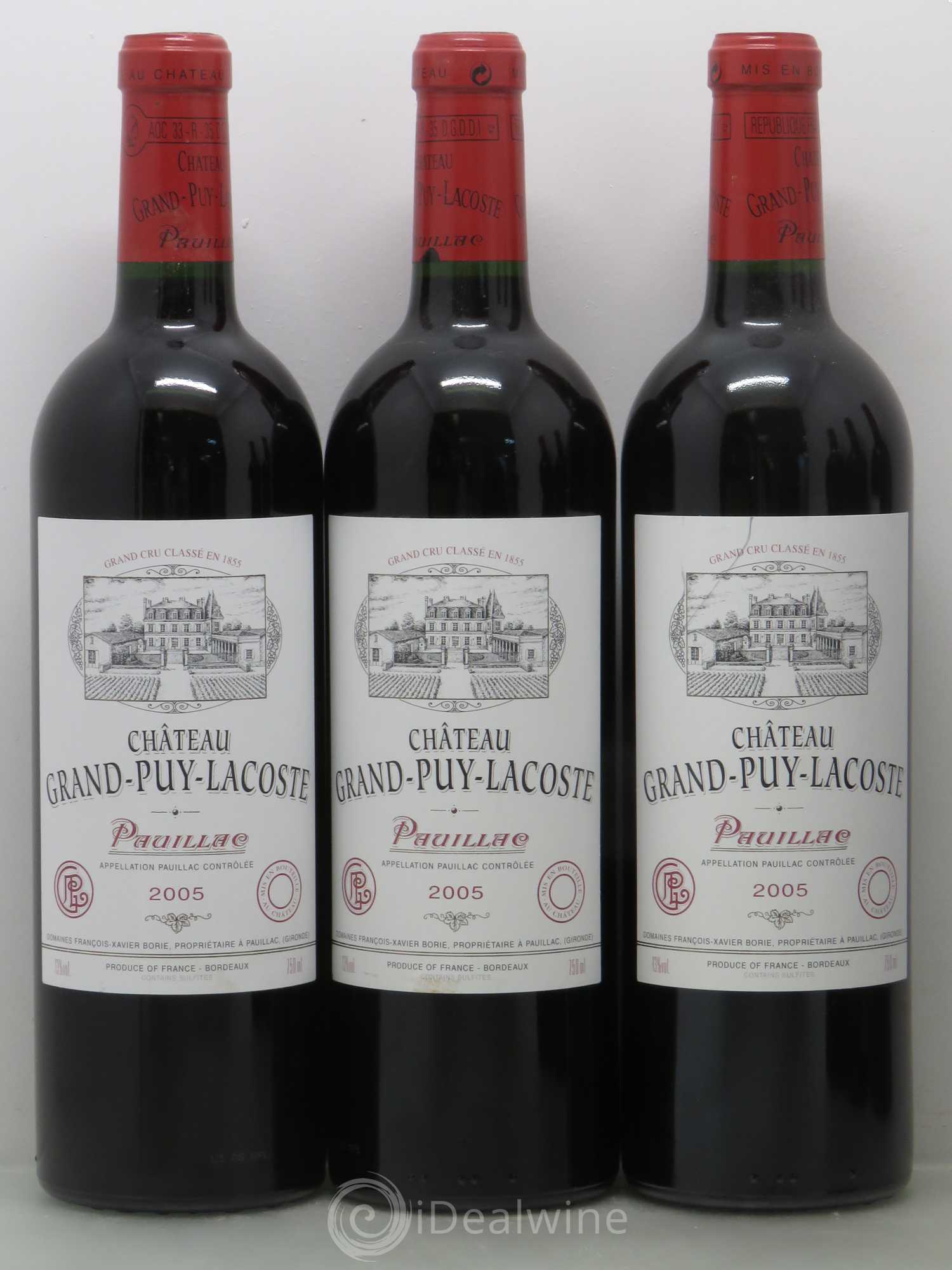 Château Grand Puy Lacoste 5ème Grand Cru Classé 2005 - Lot de 6 bouteilles - 1