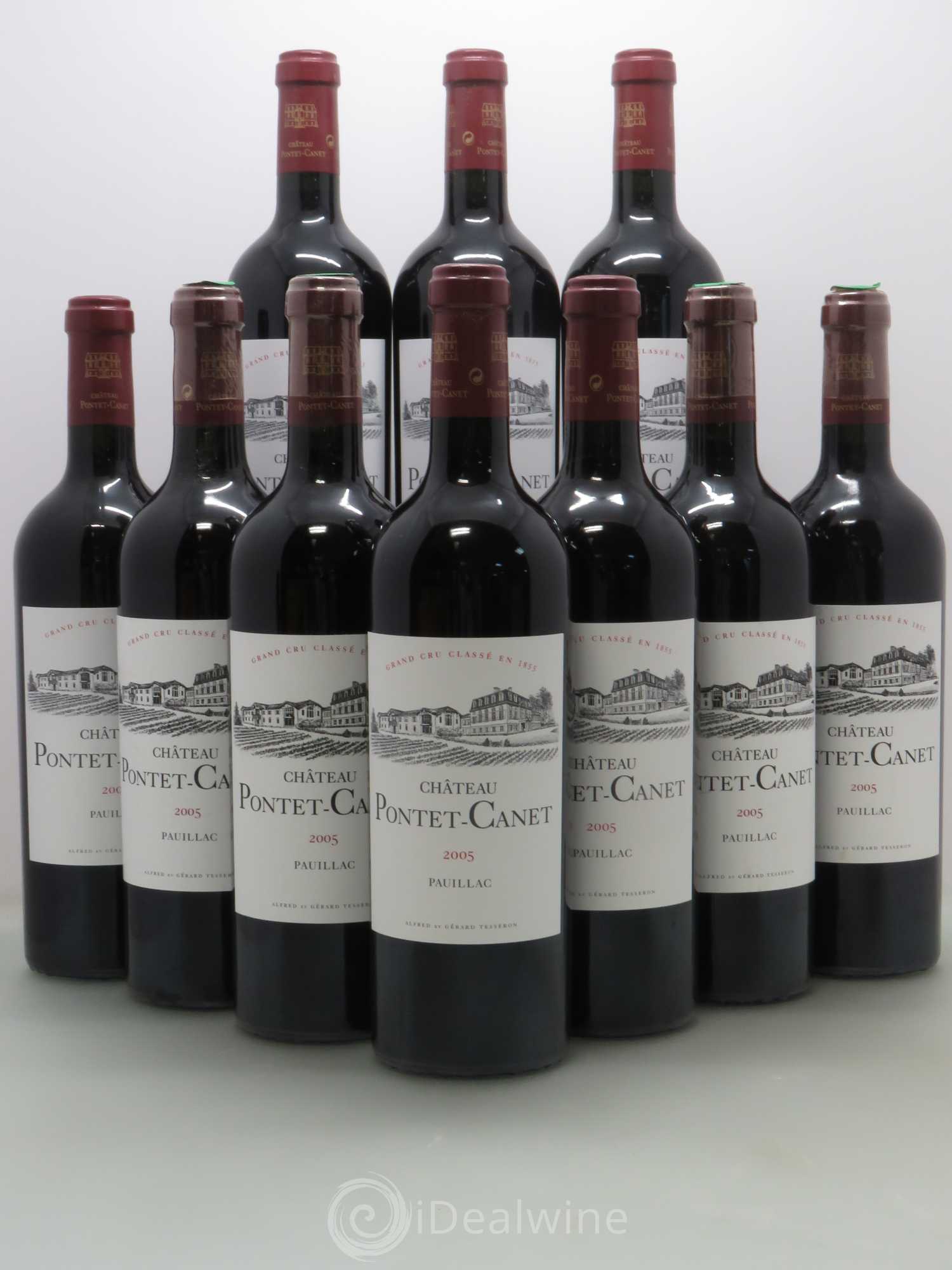 Château Pontet Canet 5ème Grand Cru Classé 2005 - Lot de 10 bouteilles - 0