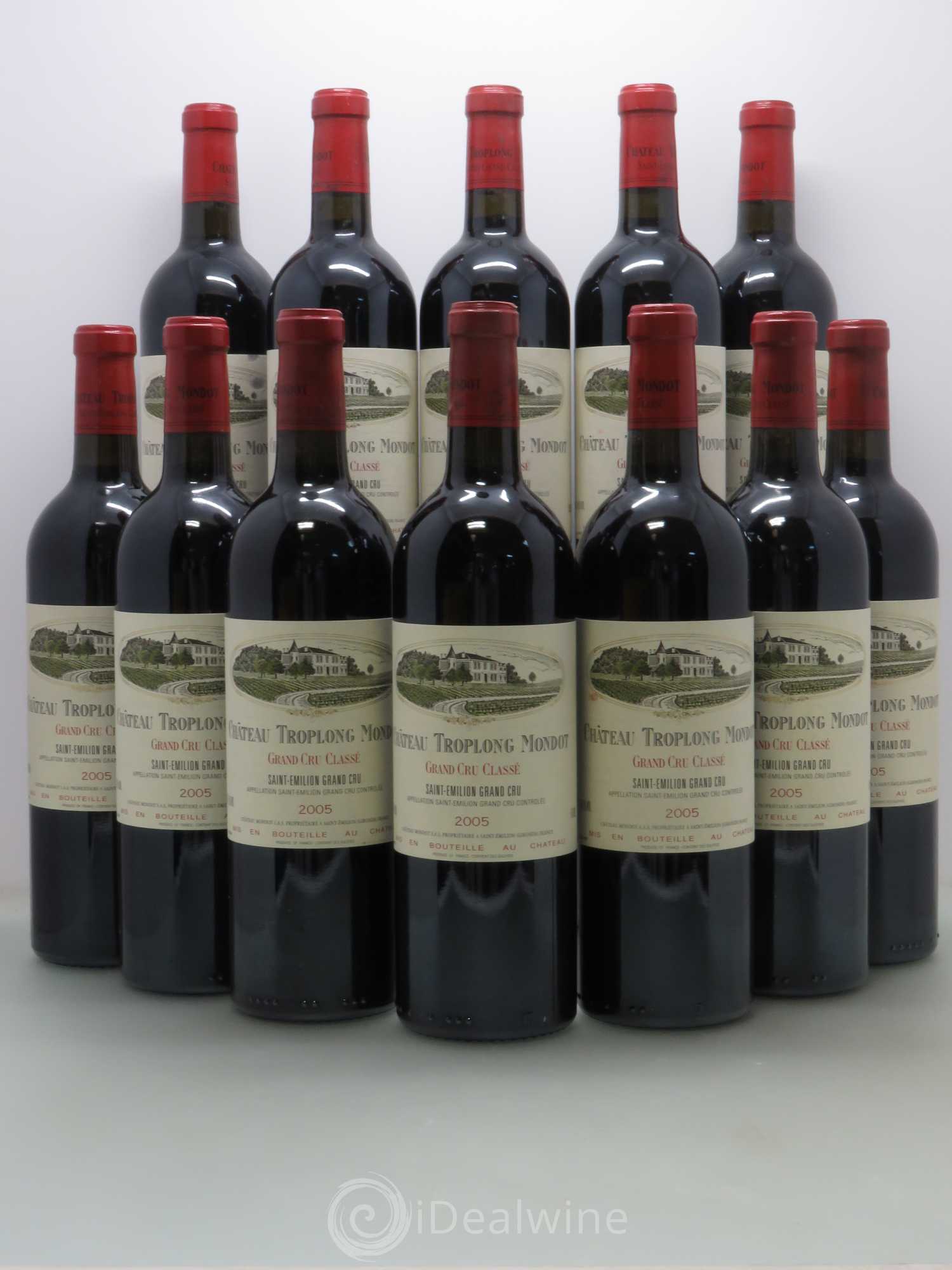 Château Troplong Mondot 1er Grand Cru Classé B 2005 - Lot de 12 bouteilles - 0