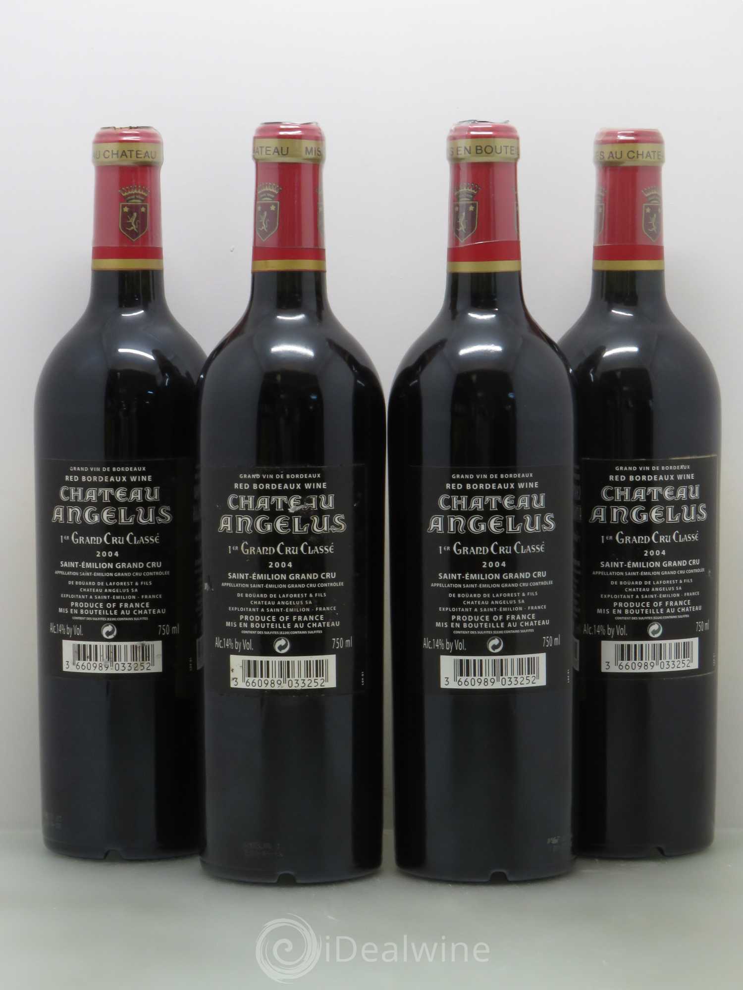 Château Angélus 1er Grand Cru Classé A 2004 - Lot de 4 bouteilles - 1