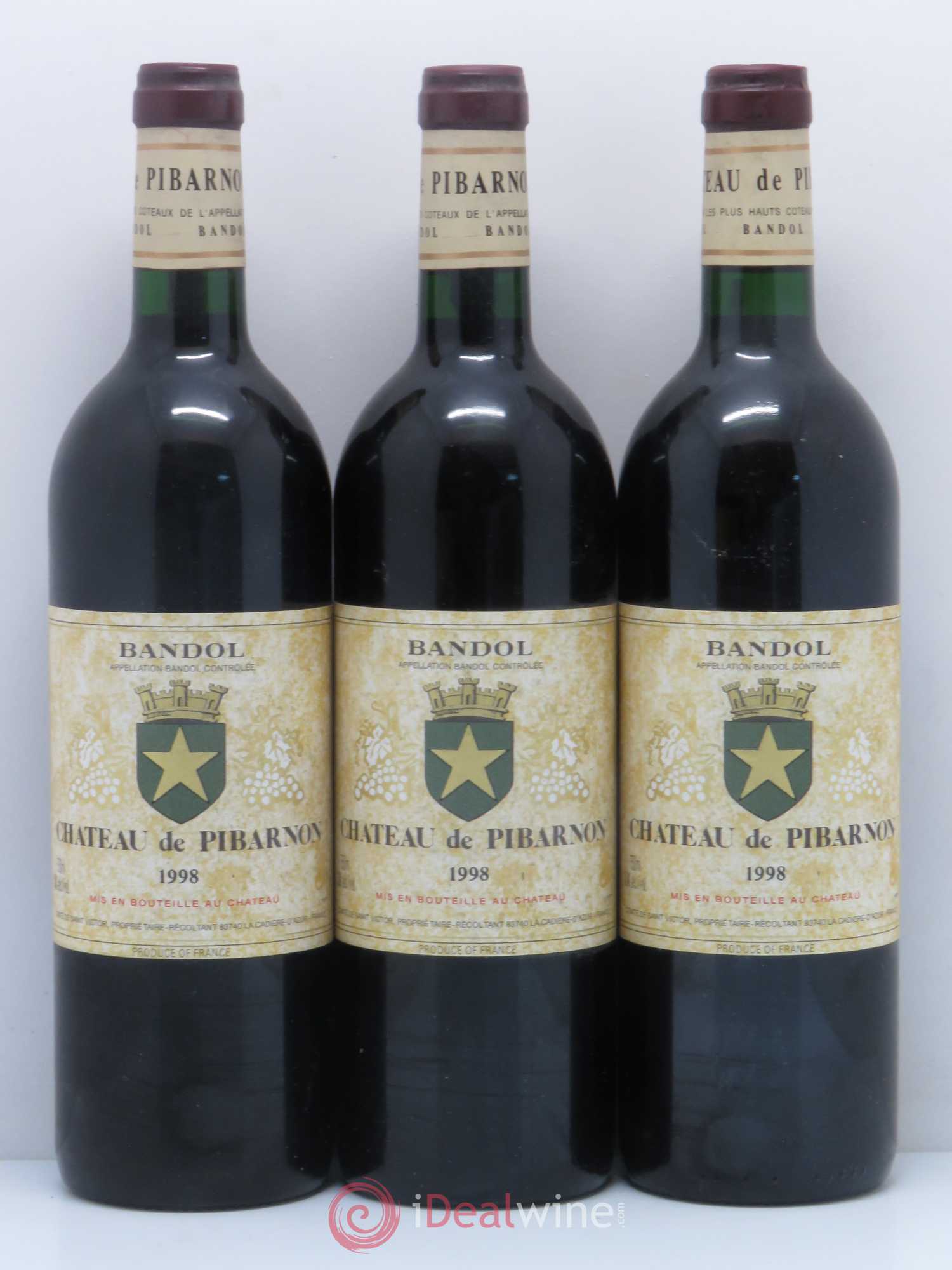 Bandol Château de Pibarnon Comte de Saint-Victor 1998 - Lot de 3 bouteilles - 0