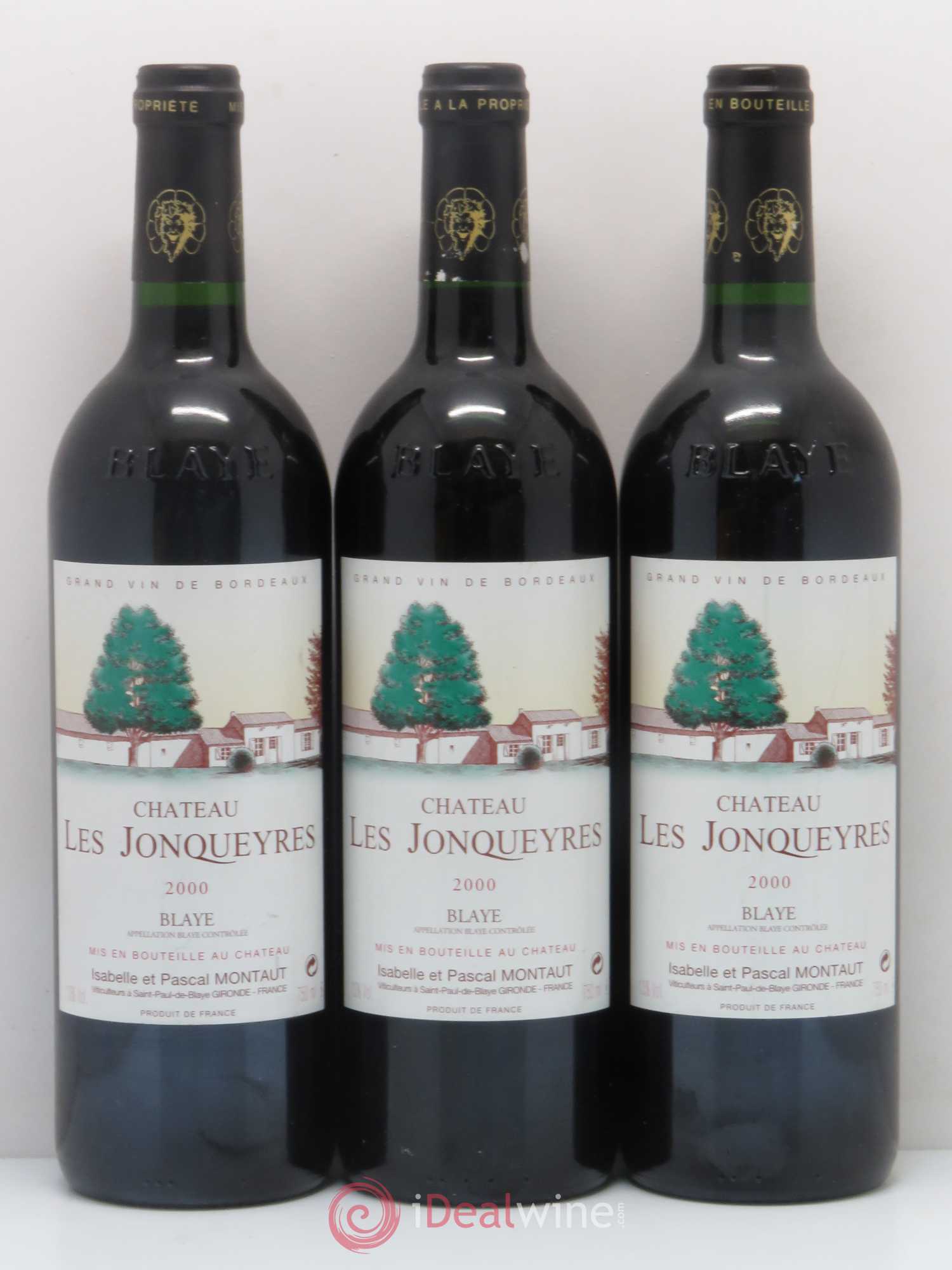 Château les Jonqueyres 2000 - Lot de 3 bouteilles - 0
