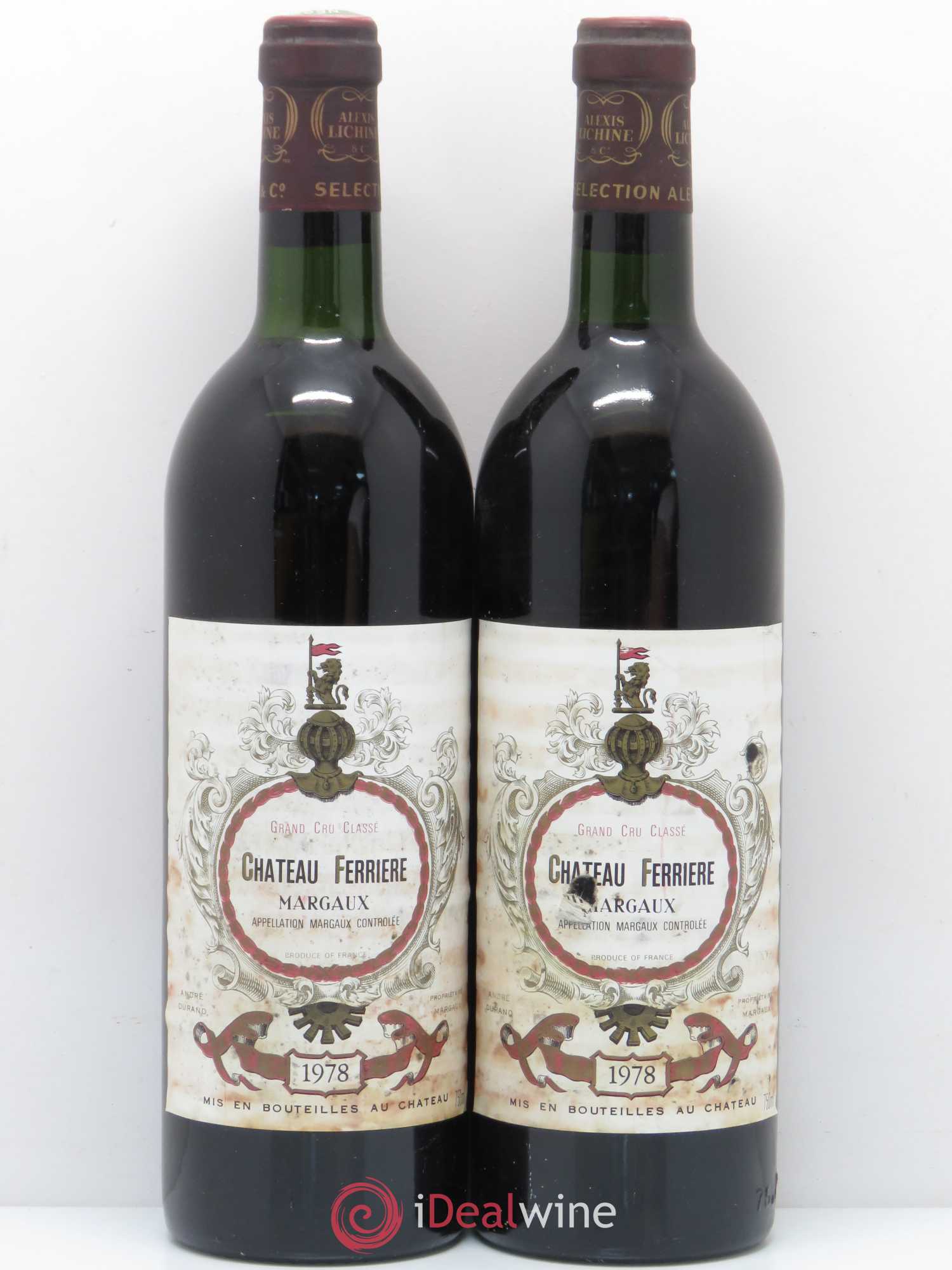 Château Ferrière 3ème Grand Cru Classé 1978 - Lot de 2 bouteilles - 0