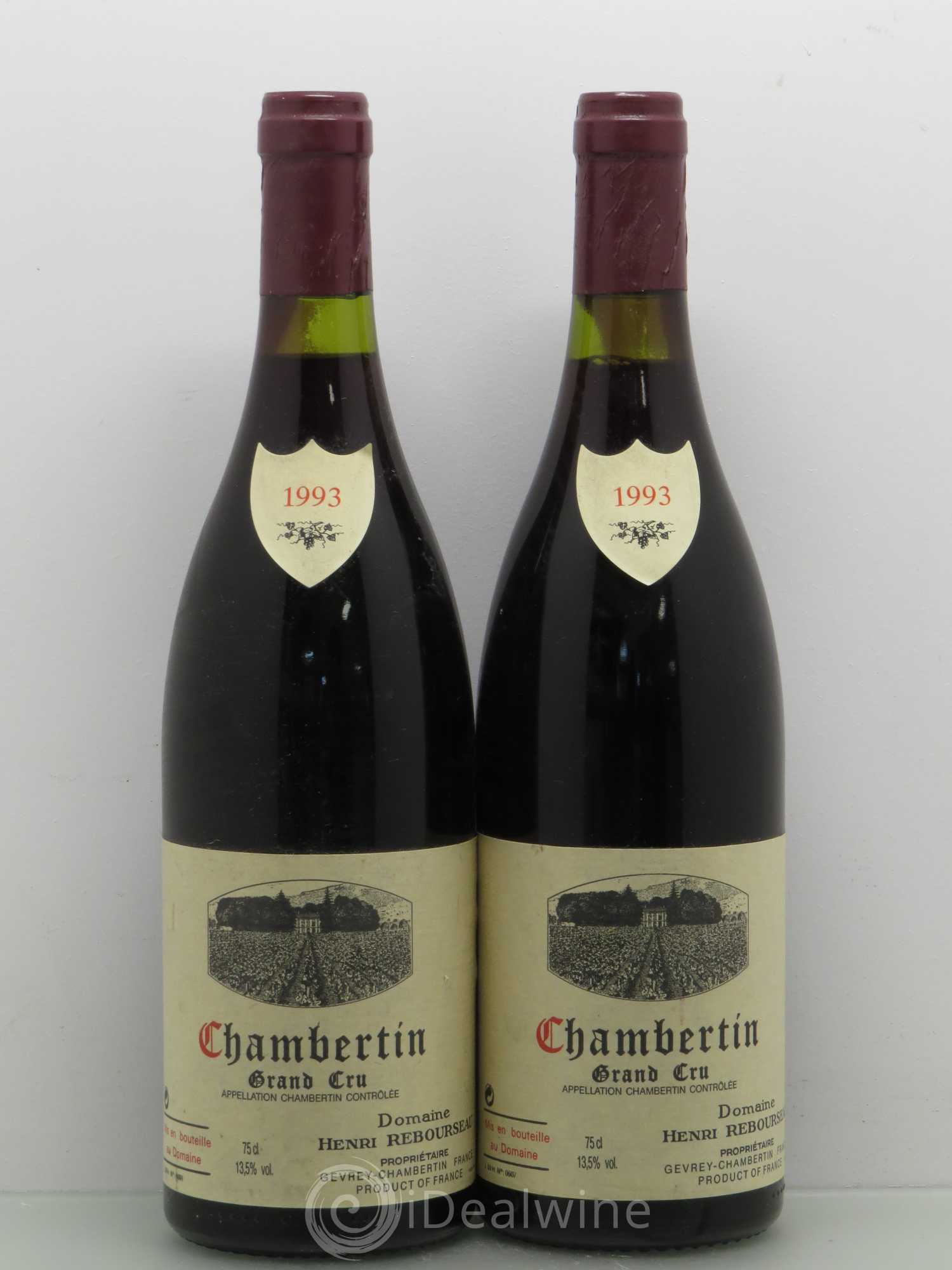 Chambertin Grand Cru Henri Rebourseau 1993 - Lot de 2 bouteilles - 0