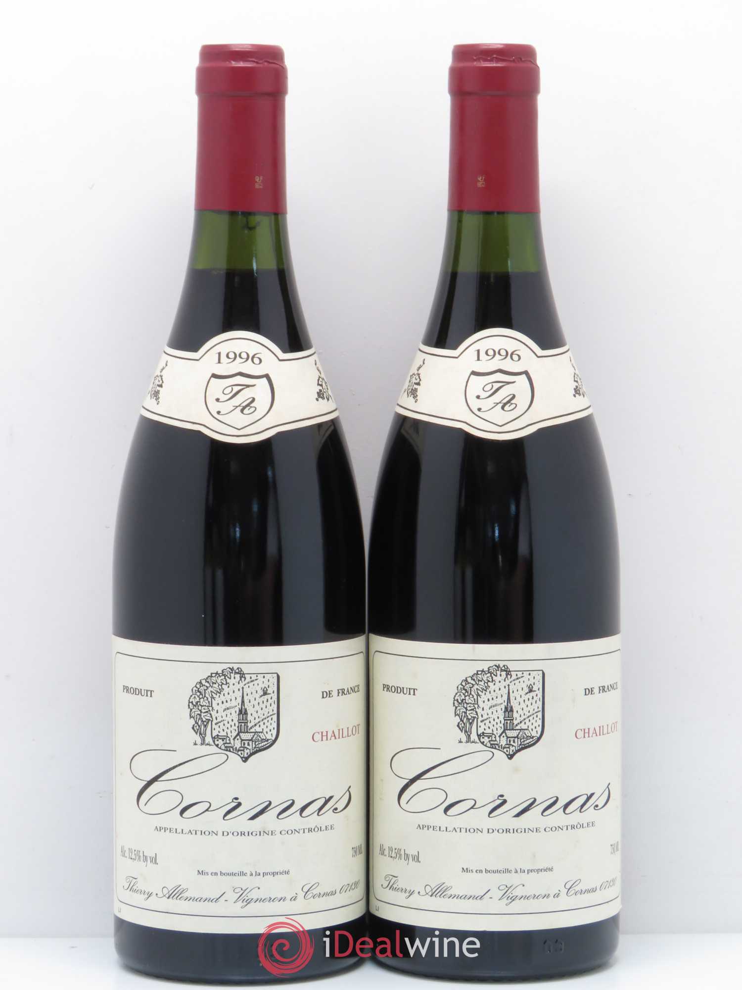 Cornas Chaillot Thierry Allemand 1996 - Lot de 2 bouteilles - 0