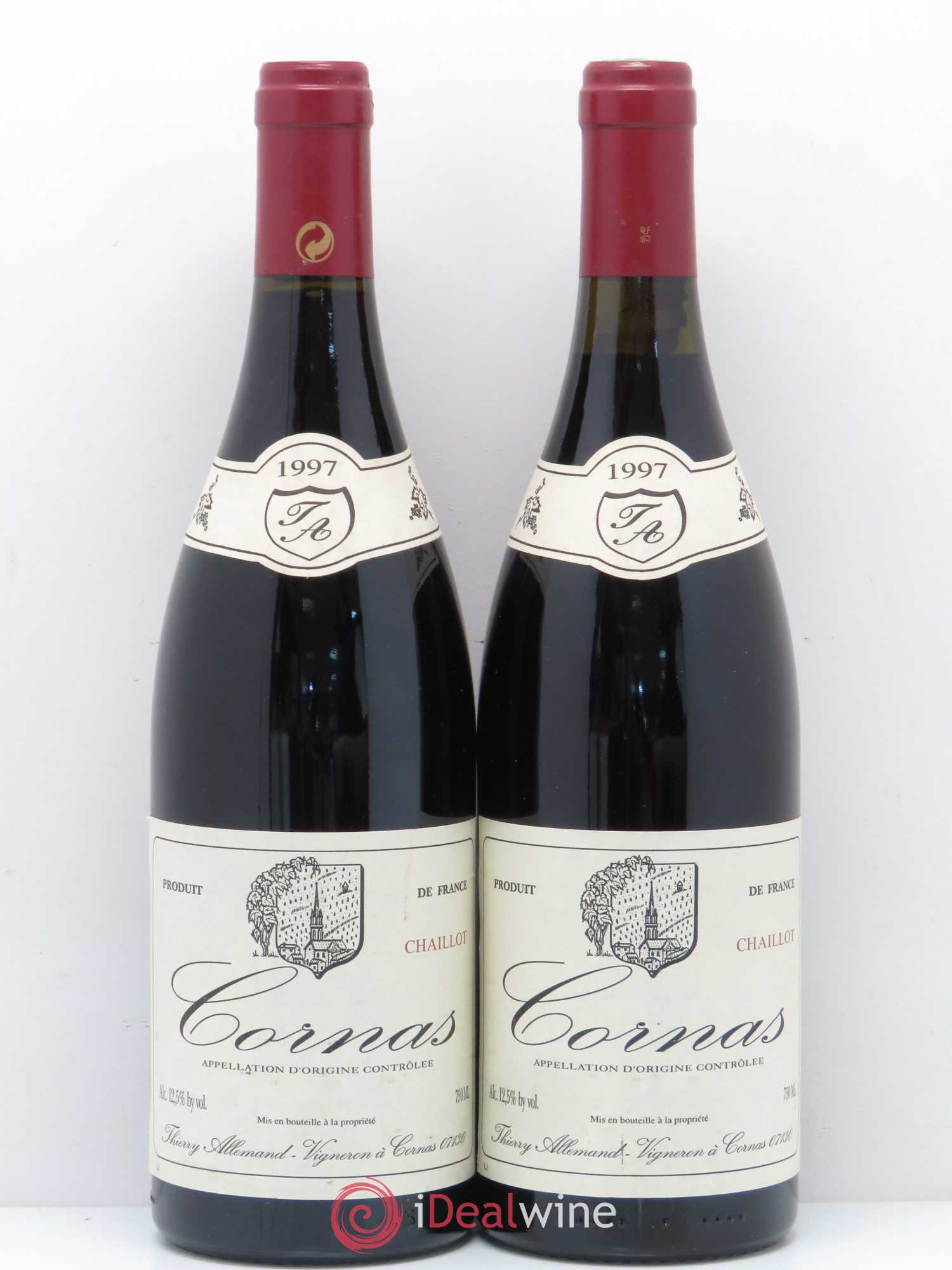 Cornas Chaillot Thierry Allemand 1997 - Lot de 2 bouteilles - 0