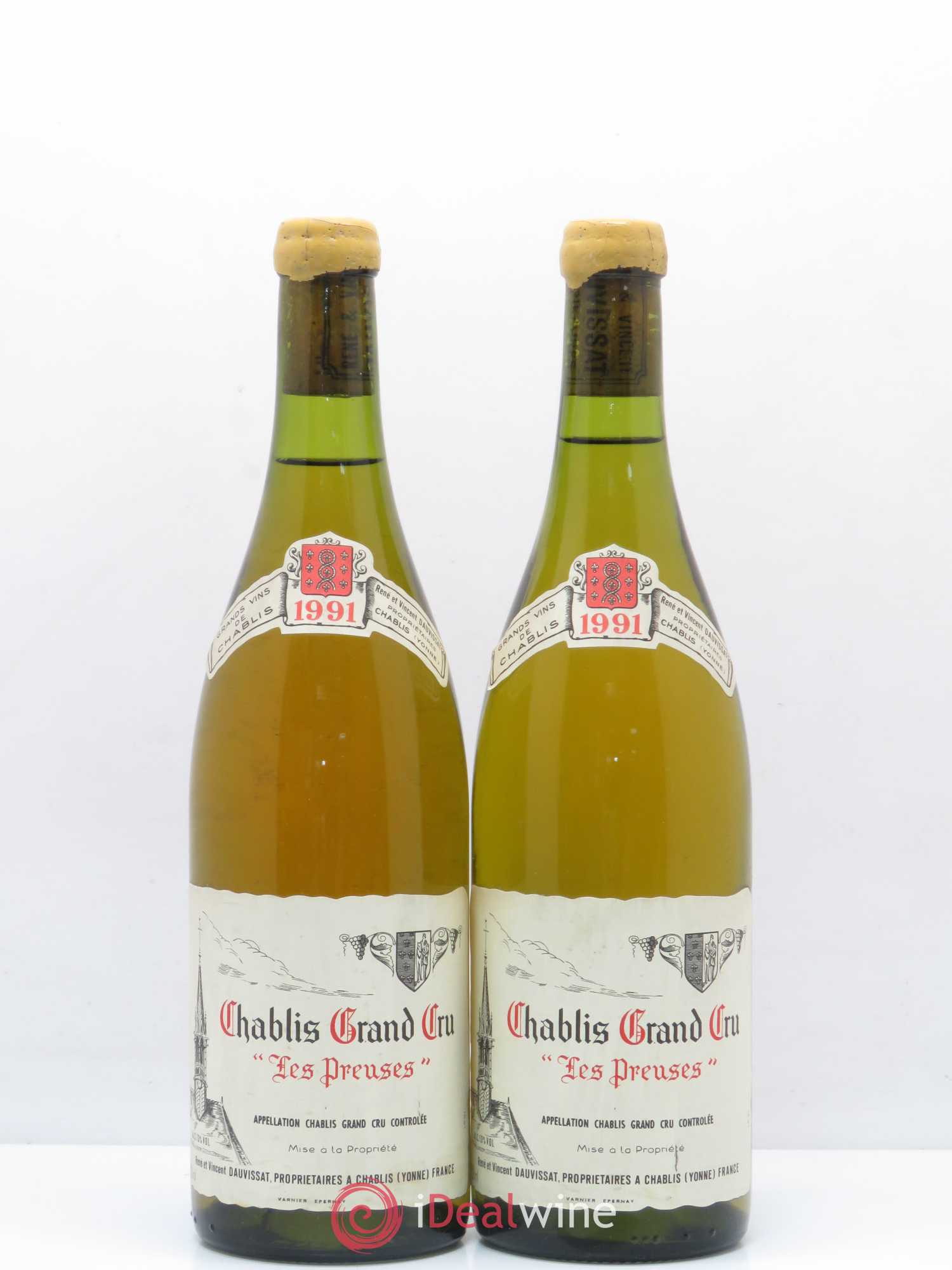 Chablis Grand Cru Les Preuses Vincent Dauvissat (Domaine) 1991 - Lot de 2 bouteilles - 0