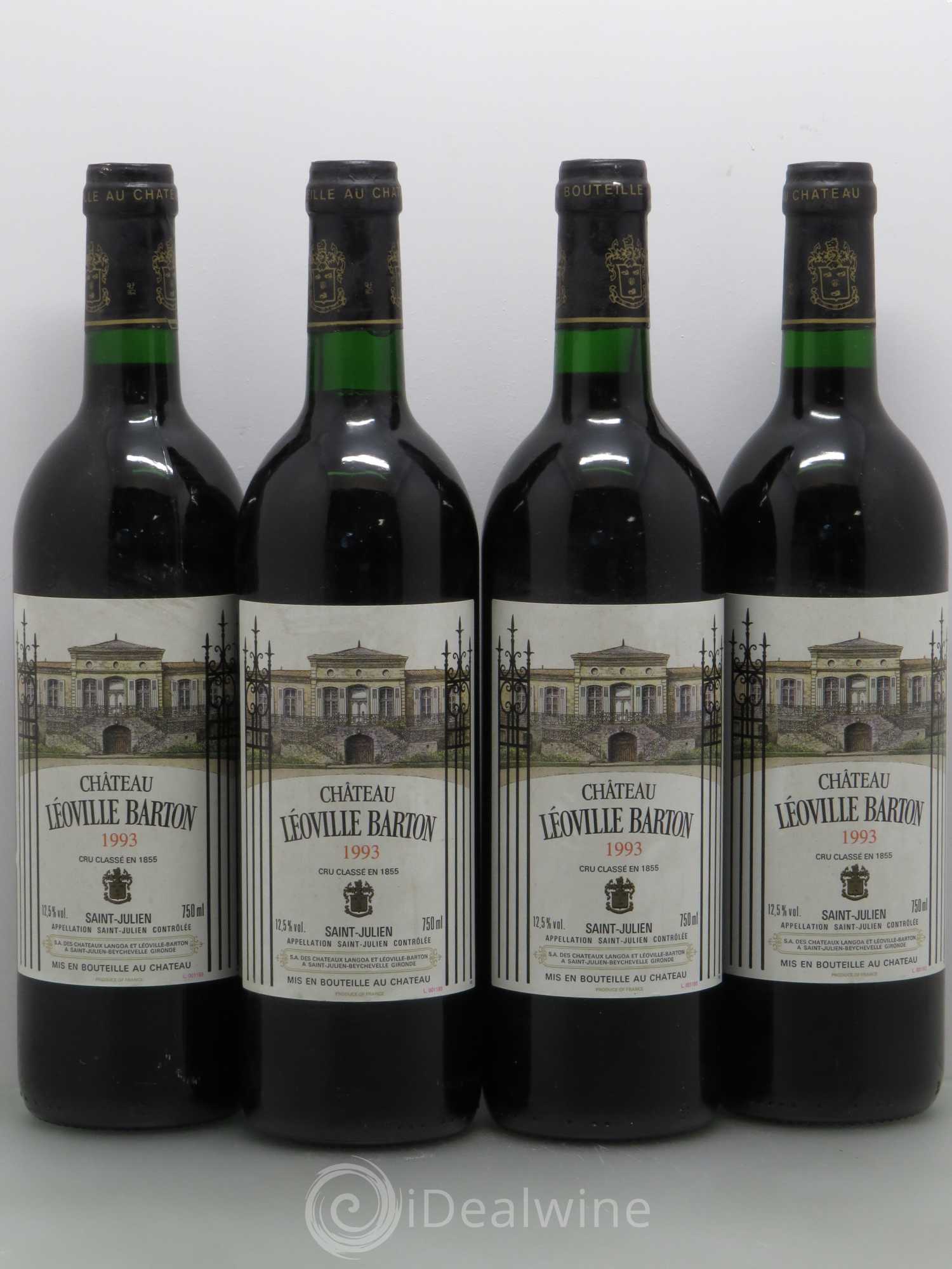 Château Léoville Barton 2ème Grand Cru Classé 1993 - Lot de 4 bouteilles - 0