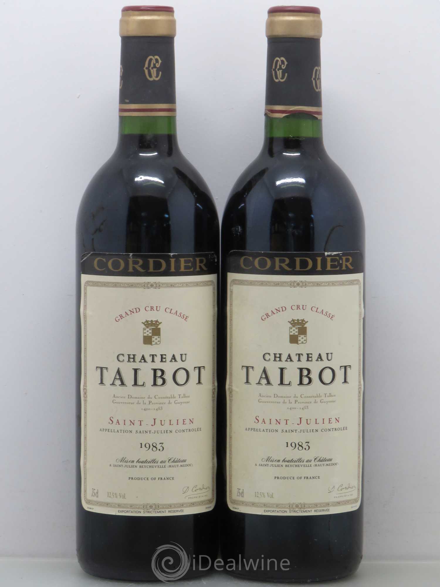 Château Talbot 4ème Grand Cru Classé 1983 - Lot de 2 bouteilles - 0