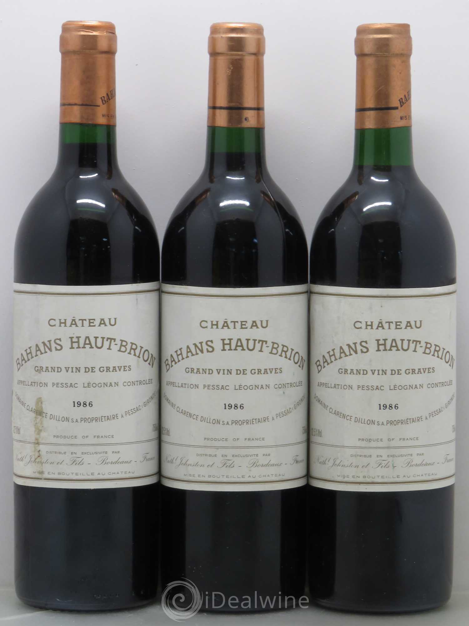Clarence (Bahans) de Haut-Brion Second Vin 1986 - Lot de 3 bouteilles - 0