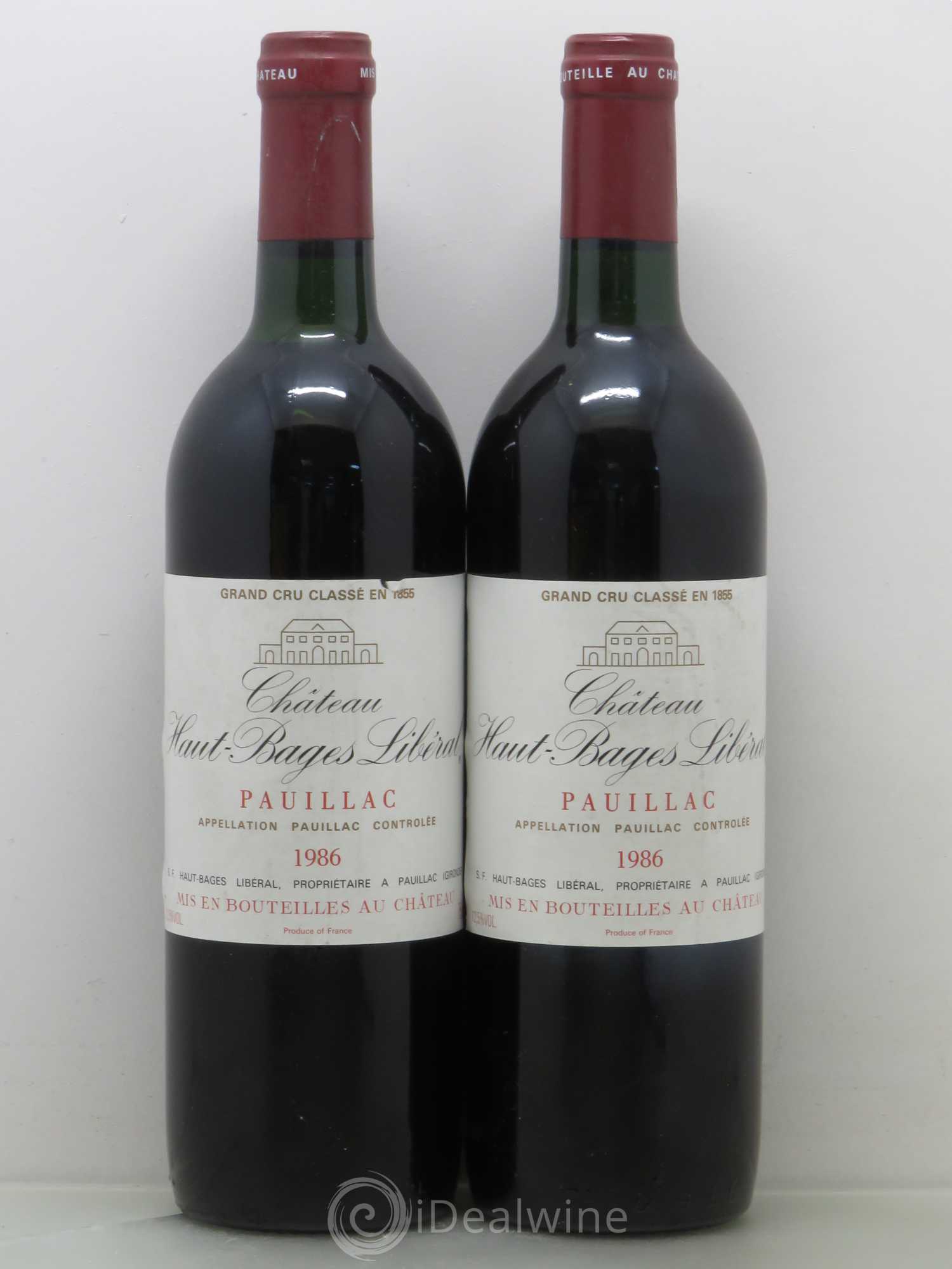 Château Haut Bages Libéral 5ème Grand Cru Classé 1986 - Lot de 2 bouteilles - 0