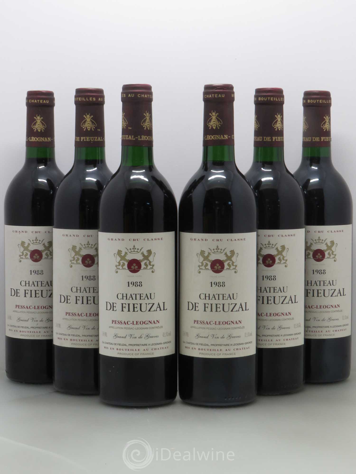 Château de Fieuzal Cru Classé de Graves 1988 - Lot de 6 bouteilles - 0