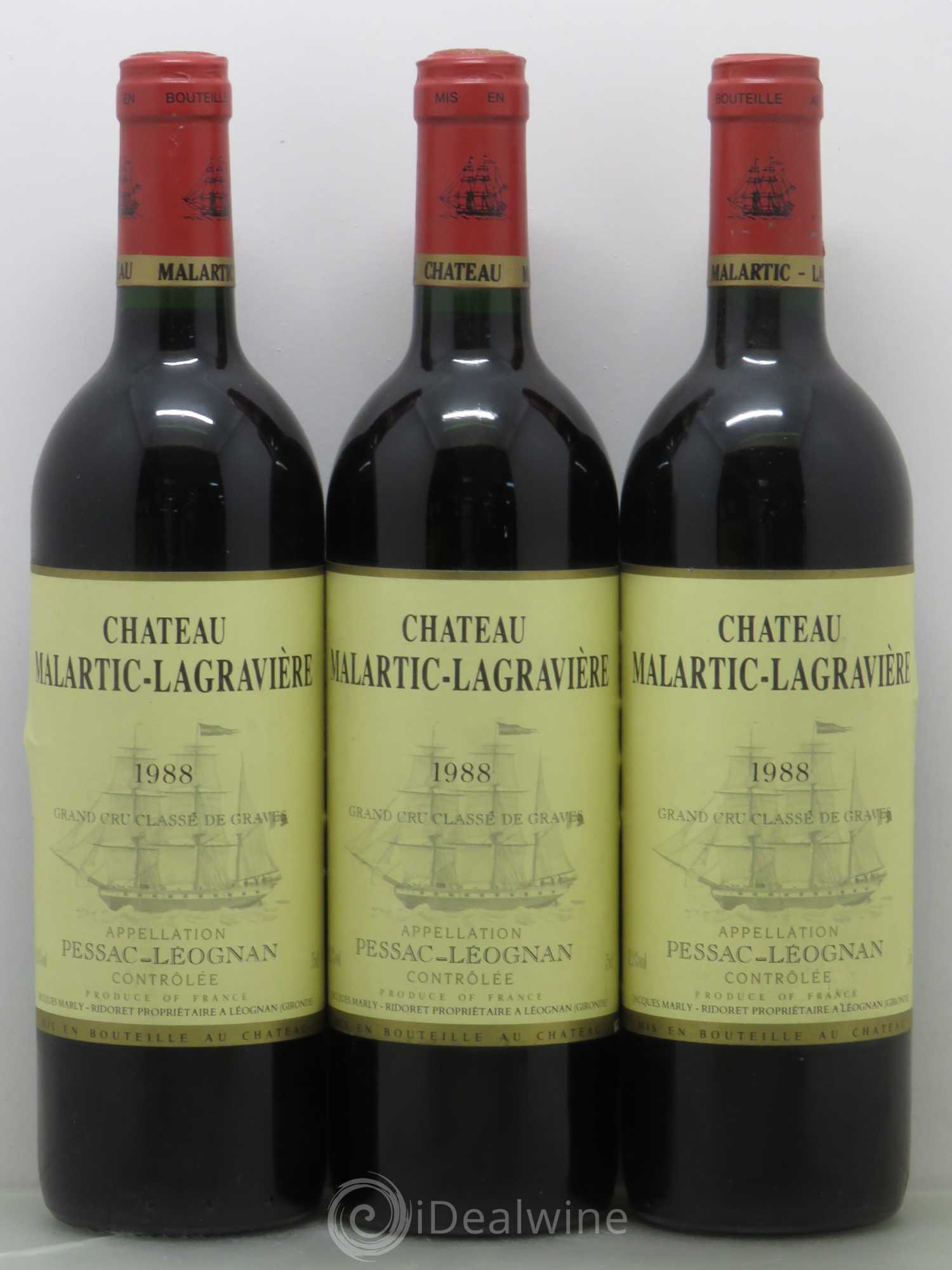Château Malartic-Lagravière Cru Classé de Graves 1988 - Lot de 6 bouteilles - 1