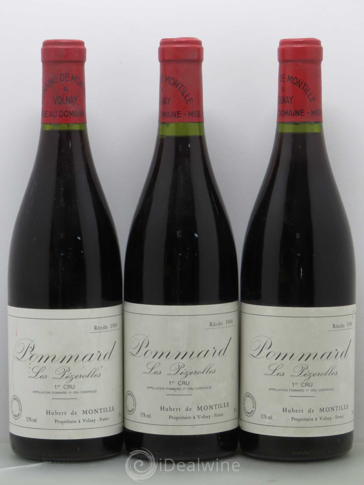 Pommard 1er Cru Les Pézerolles De Montille (Domaine) 1988 - Lot de 3 bouteilles - 0