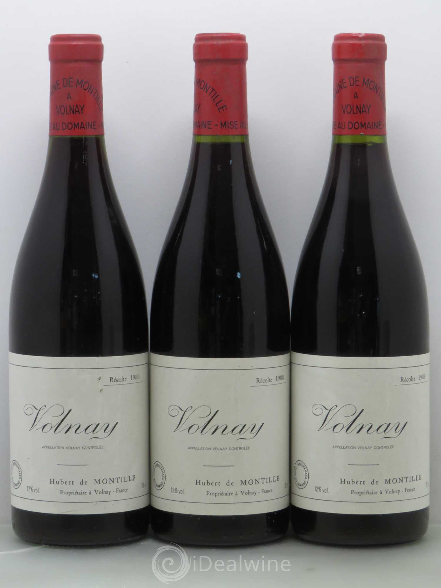 Volnay Domaine de Montille 1988 - Posten von 3 Flaschen - 0