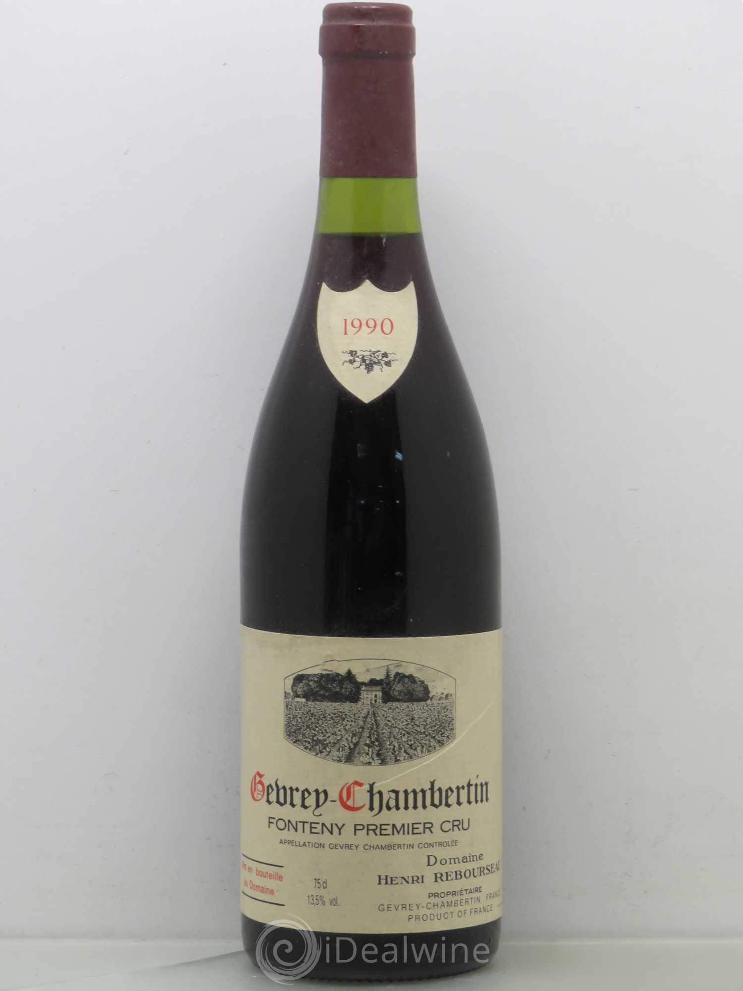Gevrey-Chambertin 1er Cru Fonteny Rebourseau 1990 - Lot de 1 bouteille - 0