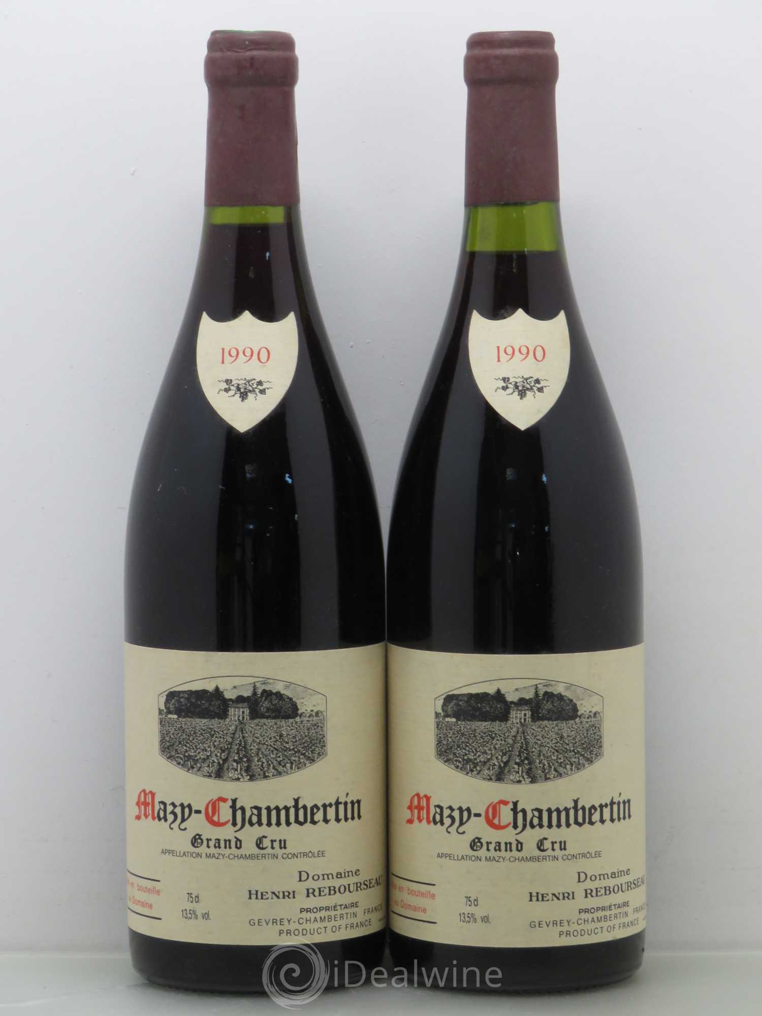 Mazis-Chambertin Grand Cru Henri Rebourseau 1990 - Lot de 2 bouteilles - 0
