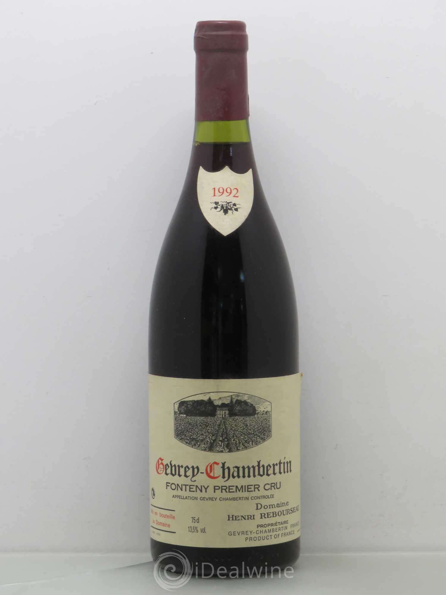 Gevrey-Chambertin 1er Cru Fonteny Rebourseau 1992 - Lot de 1 bouteille - 0