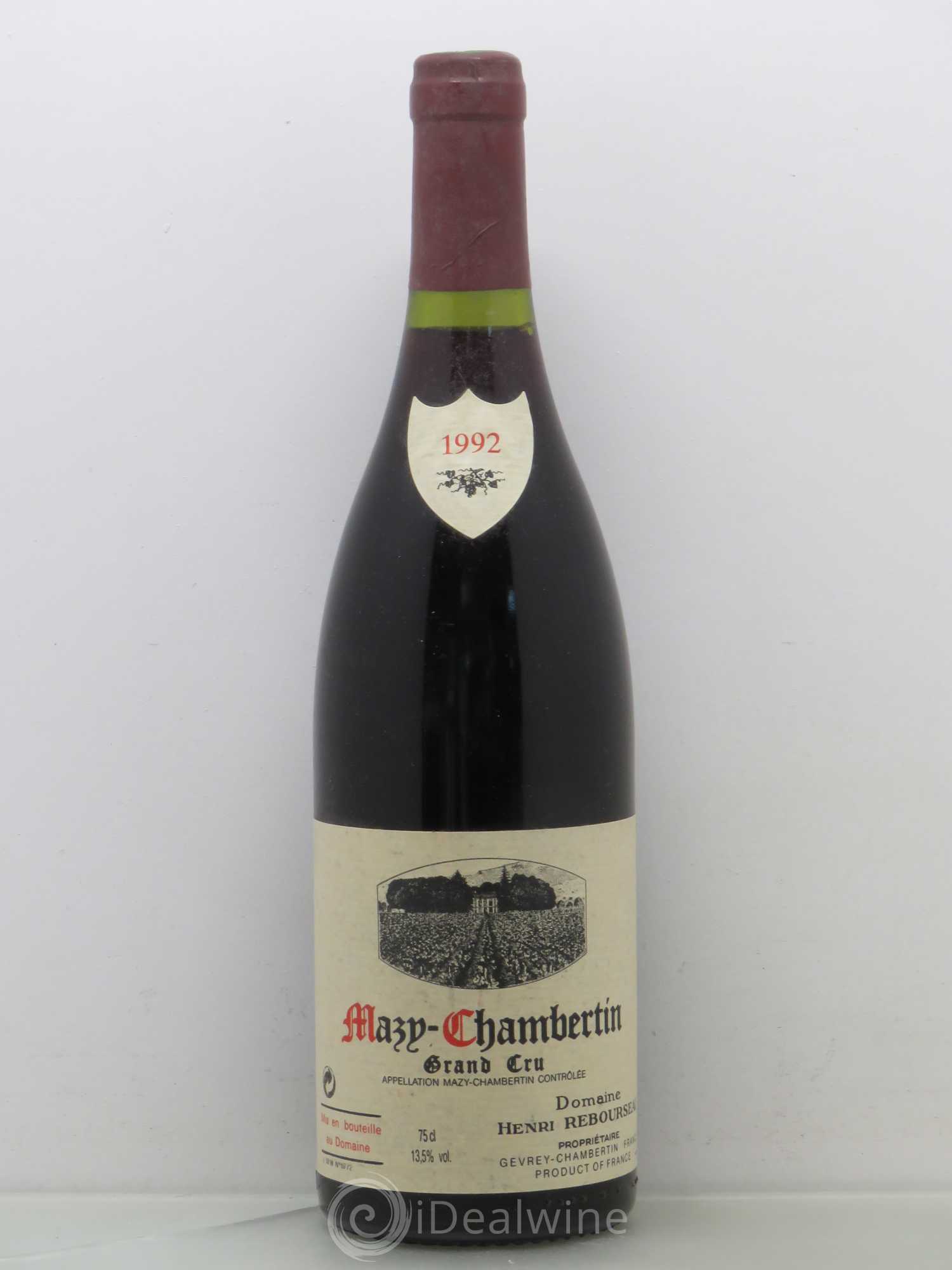 Mazis-Chambertin Grand Cru Henri Rebourseau 1992 - Lot de 1 bouteille - 0