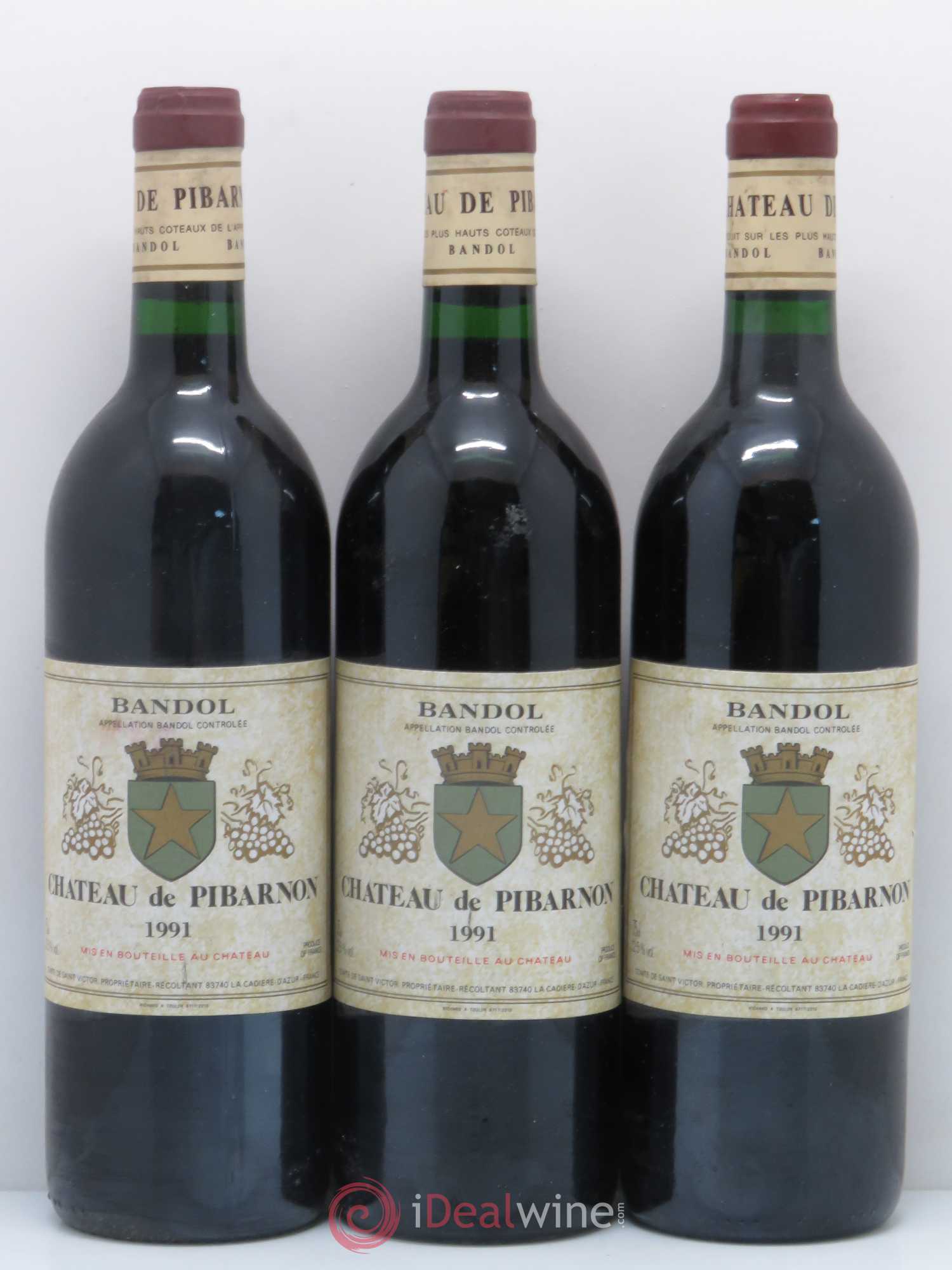 Bandol Château de Pibarnon Comte de Saint-Victor 1991 - Lot de 3 bouteilles - 0