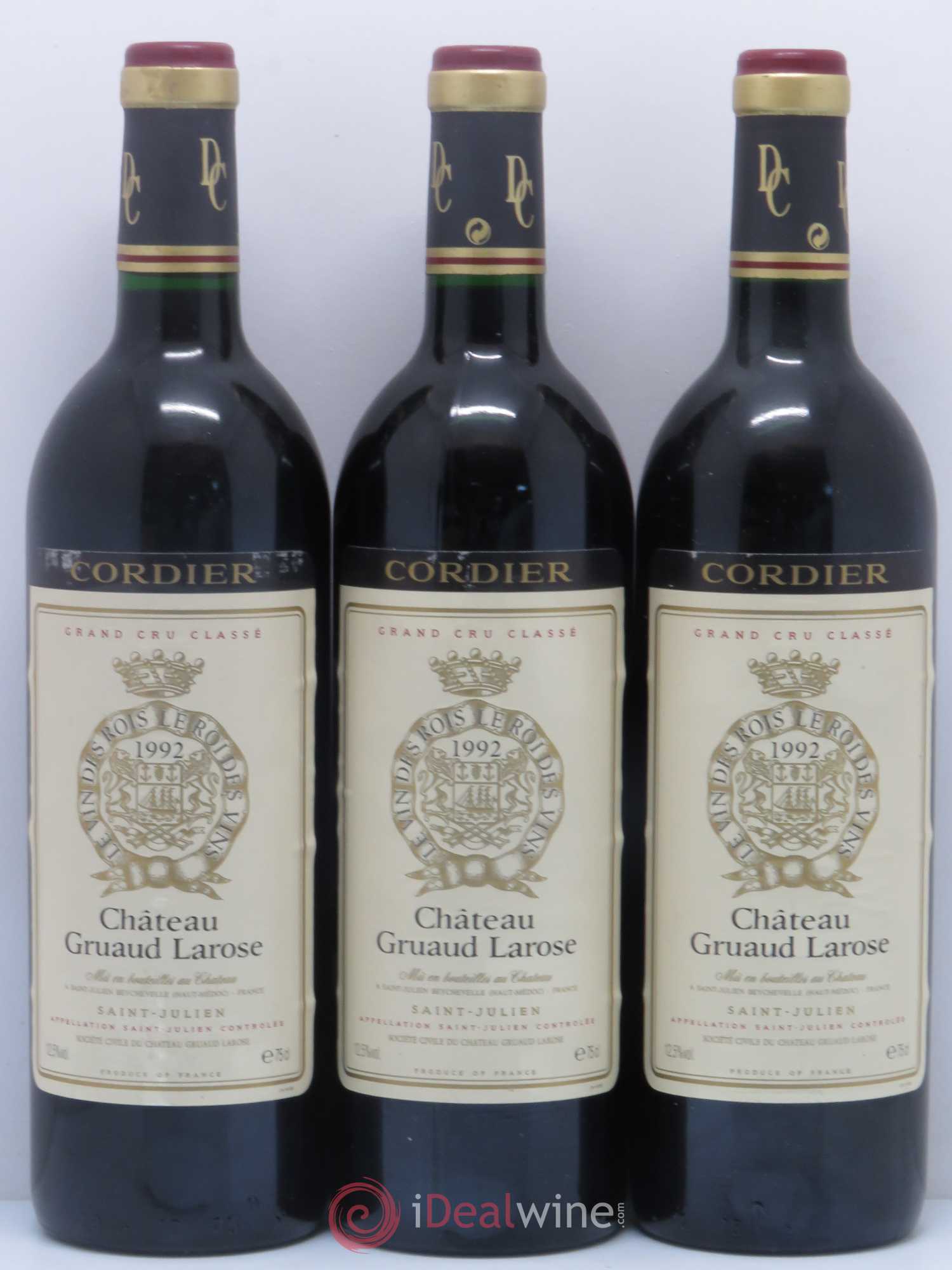 Château Gruaud Larose 2ème Grand Cru Classé 1992 - Lot de 3 bouteilles - 0