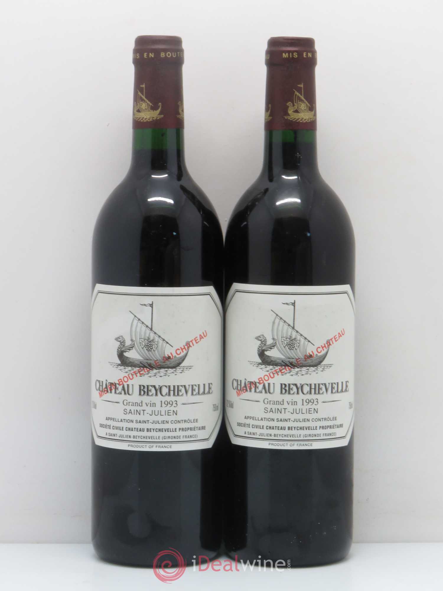 Château Beychevelle 4ème Grand Cru Classé 1993 - Lot de 2 bouteilles - 0