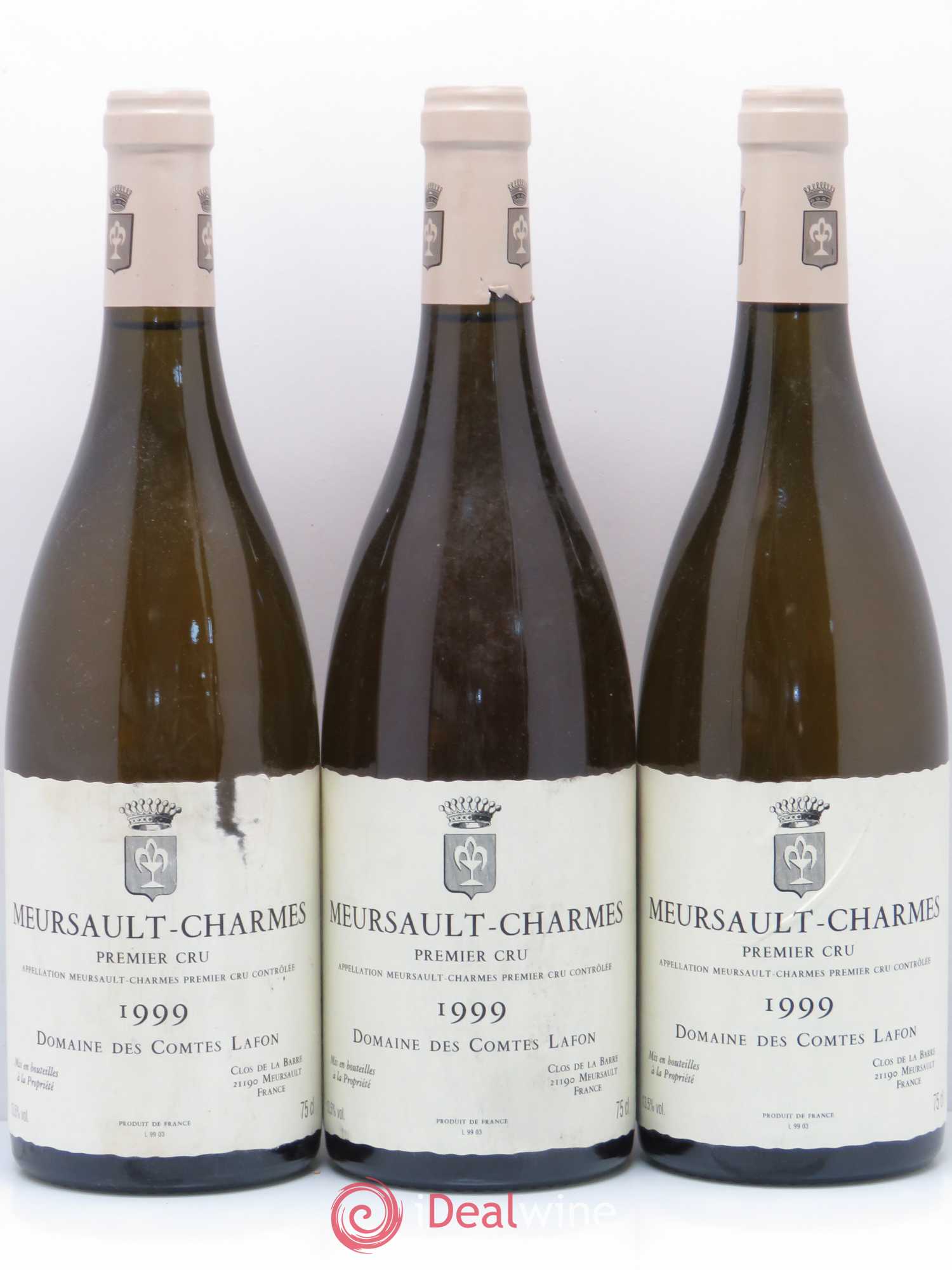 Meursault 1er Cru Charmes Comtes Lafon (Domaine des) 1999 - Lot de 3 bouteilles - 0