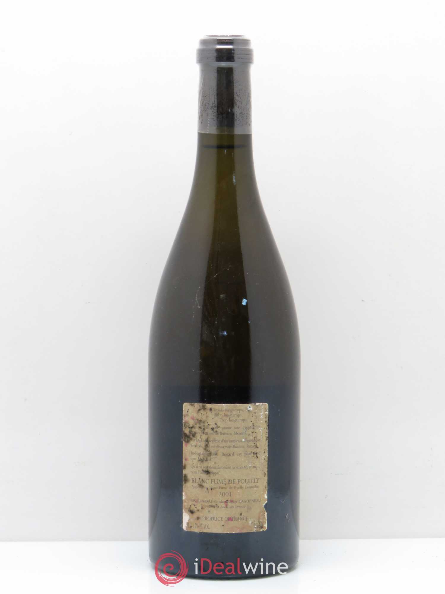 Vin de France (anciennement Pouilly-Fumé) Buisson Renard Dagueneau (Domaine Didier - Louis-Benjamin) 2001 - Lot de 1 bouteille - 1