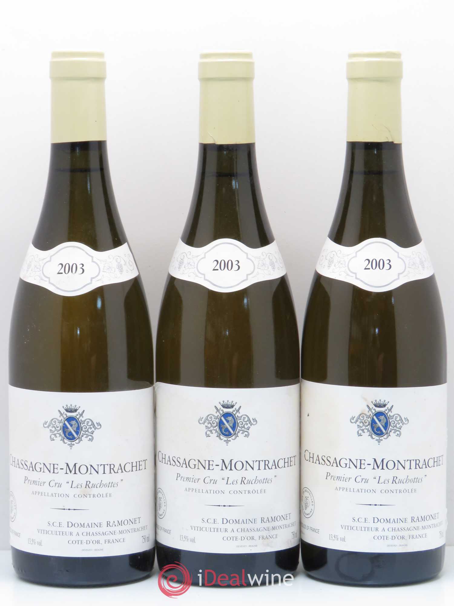 Chassagne-Montrachet 1er Cru Les Ruchottes Ramonet (Domaine) (sans prix de réserve) 2003 - Lot de 3 bouteilles - 0