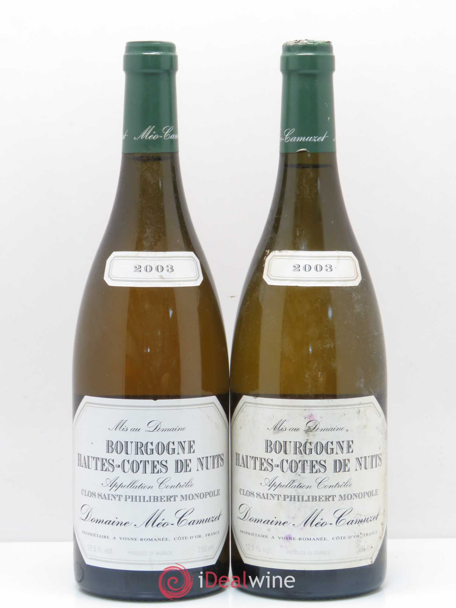 Hautes-Côtes de Nuits Clos Saint Philibert Méo-Camuzet (sans prix de réserve) 2003 - Posten von 2 Flaschen - 0