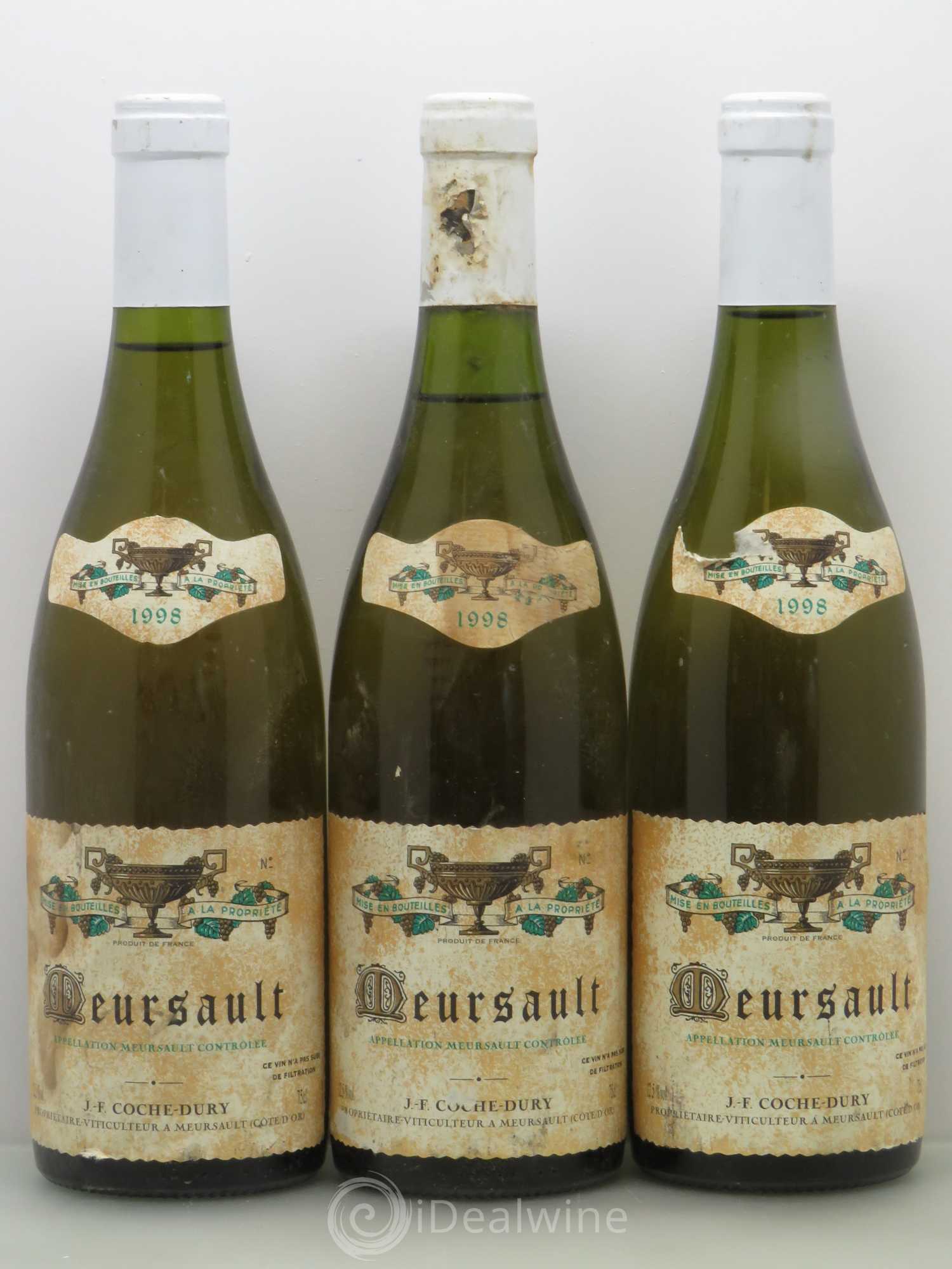Meursault Coche Dury (Domaine) 1998 - Lot de 3 bouteilles - 0