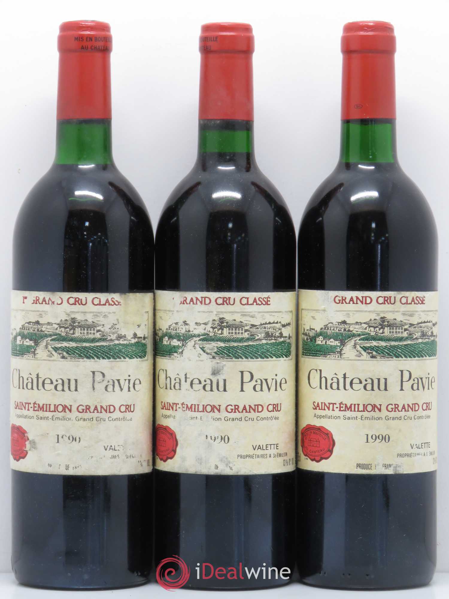 Château Pavie 1er Grand Cru Classé A 1990 - Lot de 3 bouteilles - 0