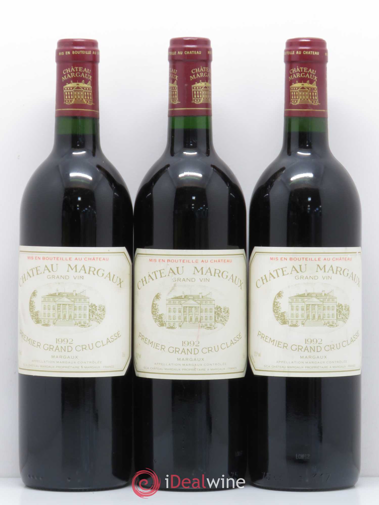 Château Margaux 1er Grand Cru Classé 1992 - Lot de 3 bouteilles - 0