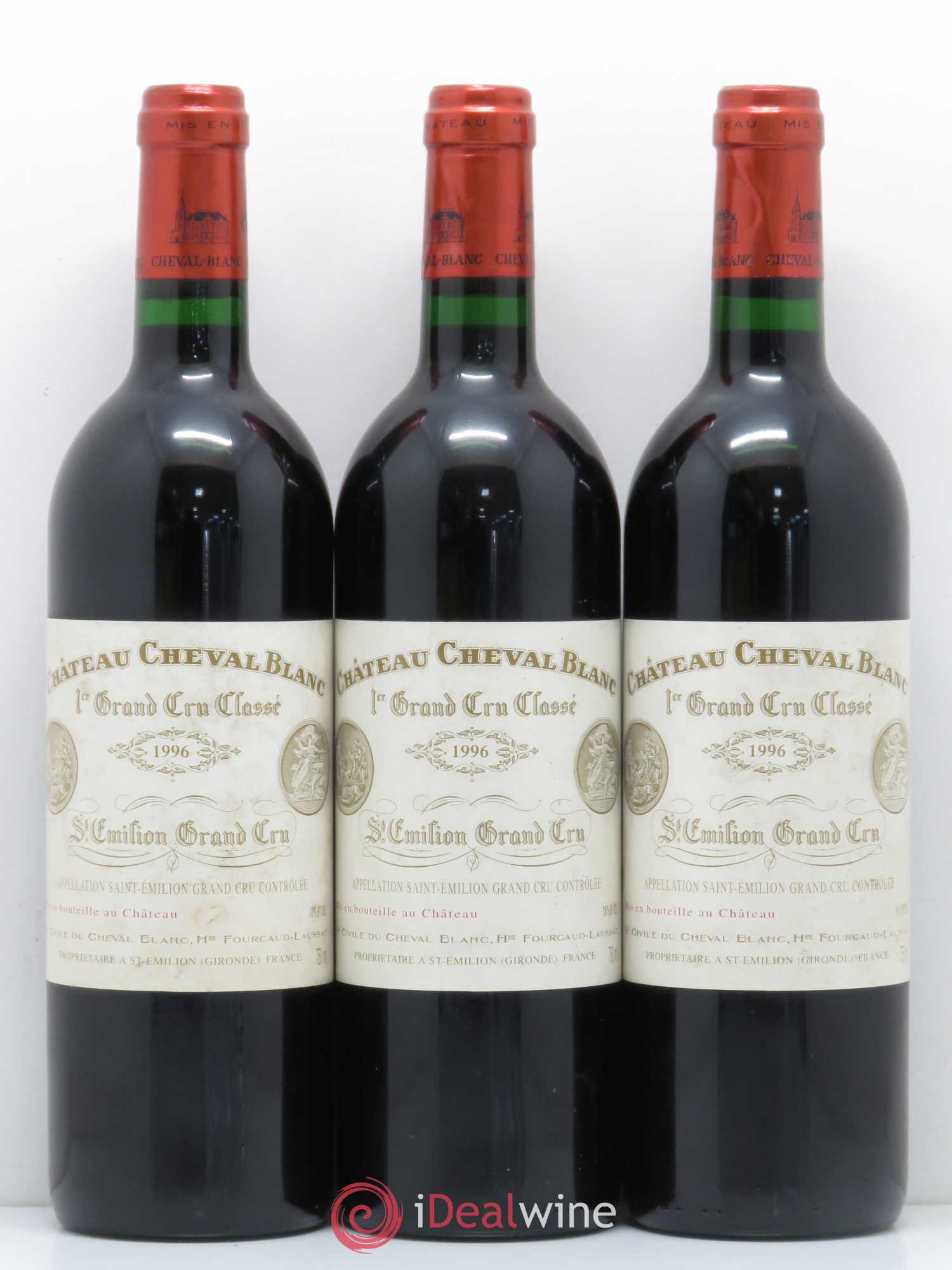 Château Cheval Blanc 1er Grand Cru Classé A 1996 - Lot de 3 bouteilles - 0