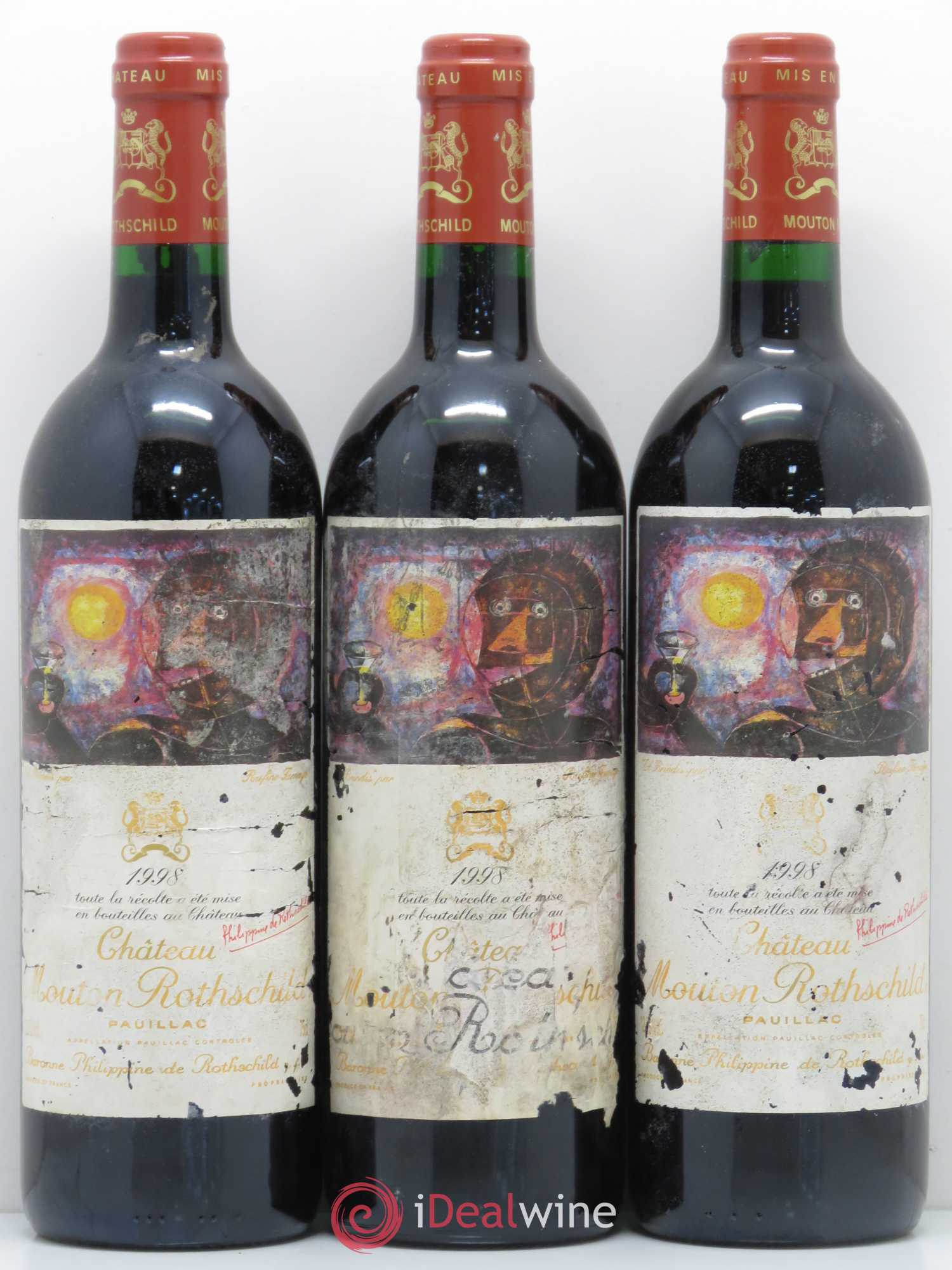 Château Mouton Rothschild 1er Grand Cru Classé 1998 - Lot de 12 bouteilles - 1