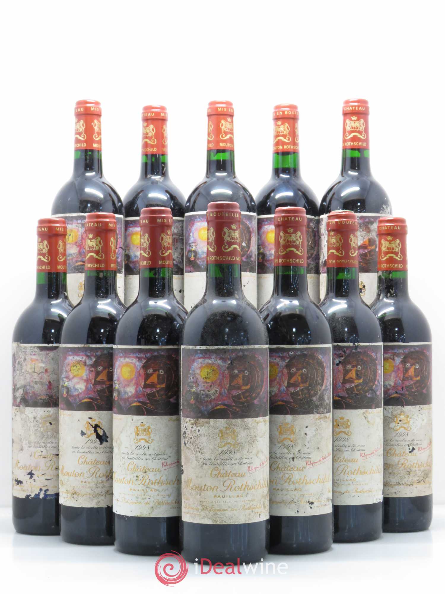 Château Mouton Rothschild 1er Grand Cru Classé 1998 - Lot de 12 bouteilles - 0