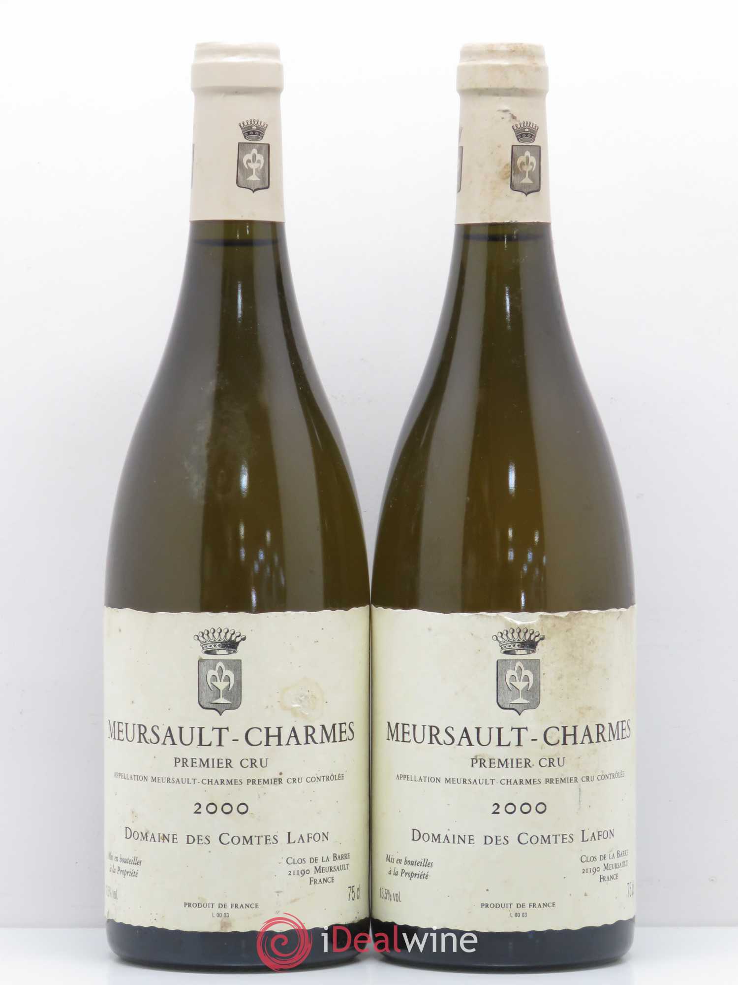 Meursault 1er Cru Charmes Comtes Lafon (Domaine des) 2000 - Lot de 2 bouteilles - 0