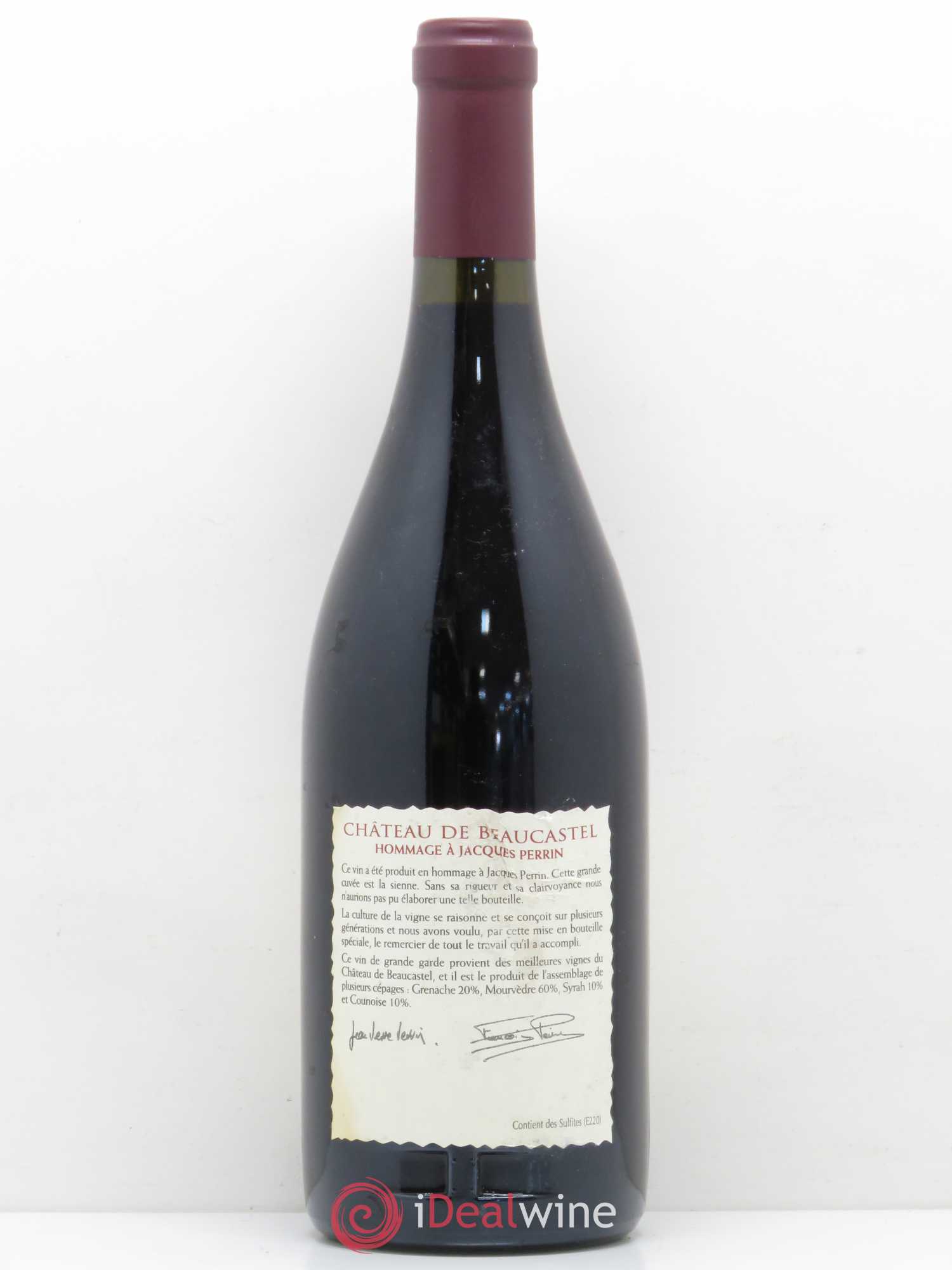 Châteauneuf-du-Pape Château de Beaucastel Hommage à Jacques Perrin Famille Perrin 2001 - Lot de 1 bouteille - 1