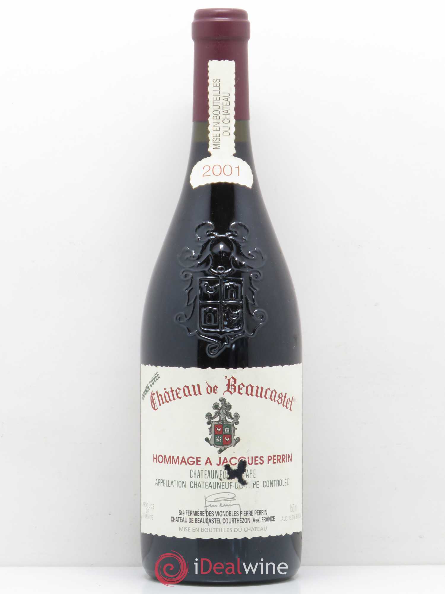 Châteauneuf-du-Pape Château de Beaucastel Hommage à Jacques Perrin Famille Perrin 2001 - Lot de 1 bouteille - 0