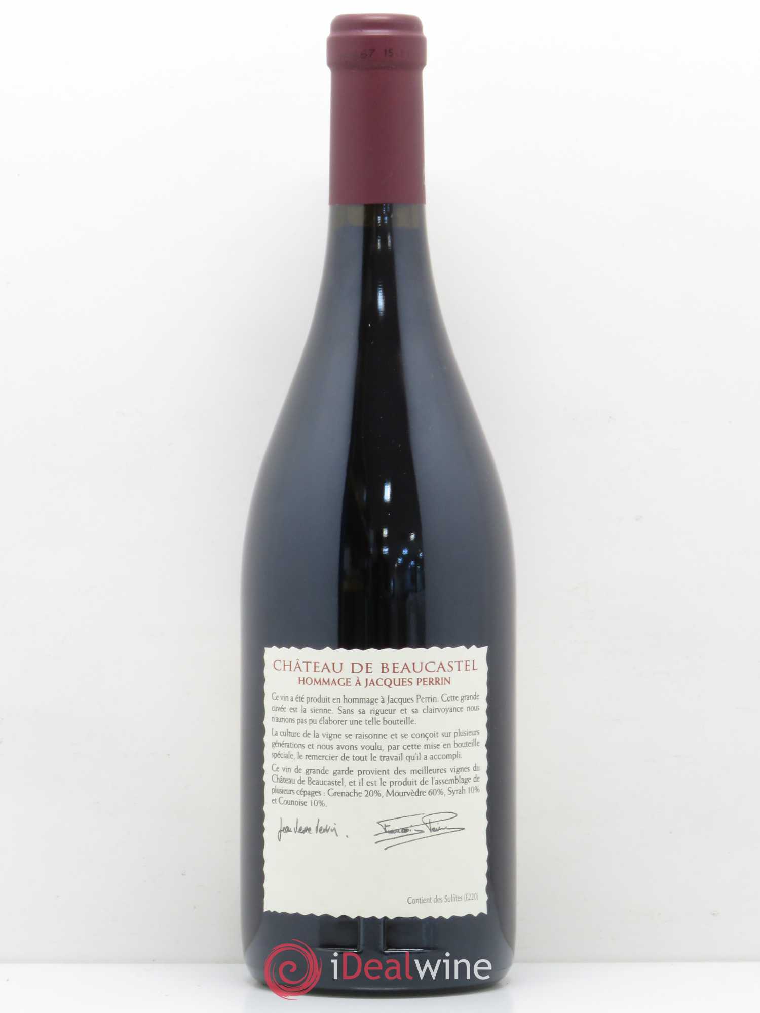 Châteauneuf-du-Pape Château de Beaucastel Hommage à Jacques Perrin Famille Perrin 2003 - Lot de 1 bouteille - 1