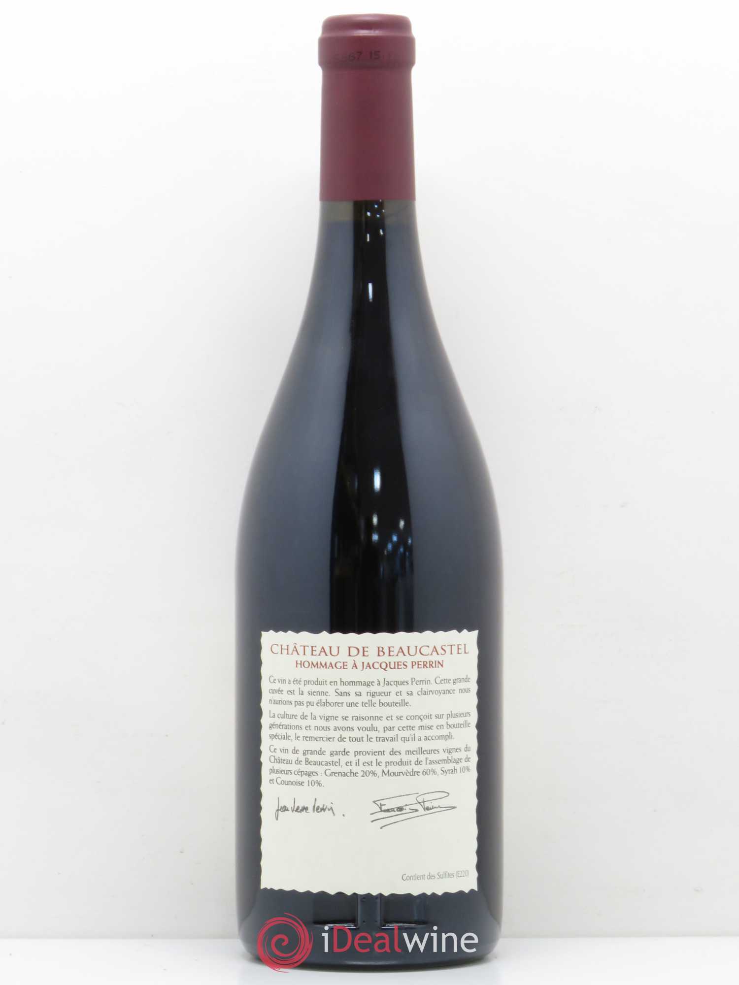Châteauneuf-du-Pape Château de Beaucastel Hommage à Jacques Perrin Famille Perrin 2003 - Lot de 1 bouteille - 1
