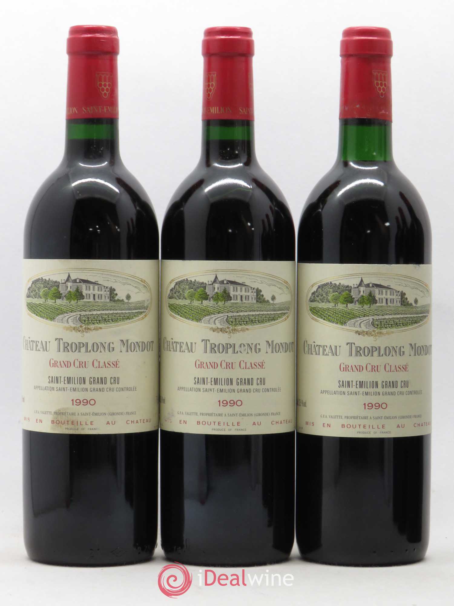 Château Troplong Mondot 1er Grand Cru Classé B  (sans prix de réserve) 1990 - Lot de 6 bouteilles - 1