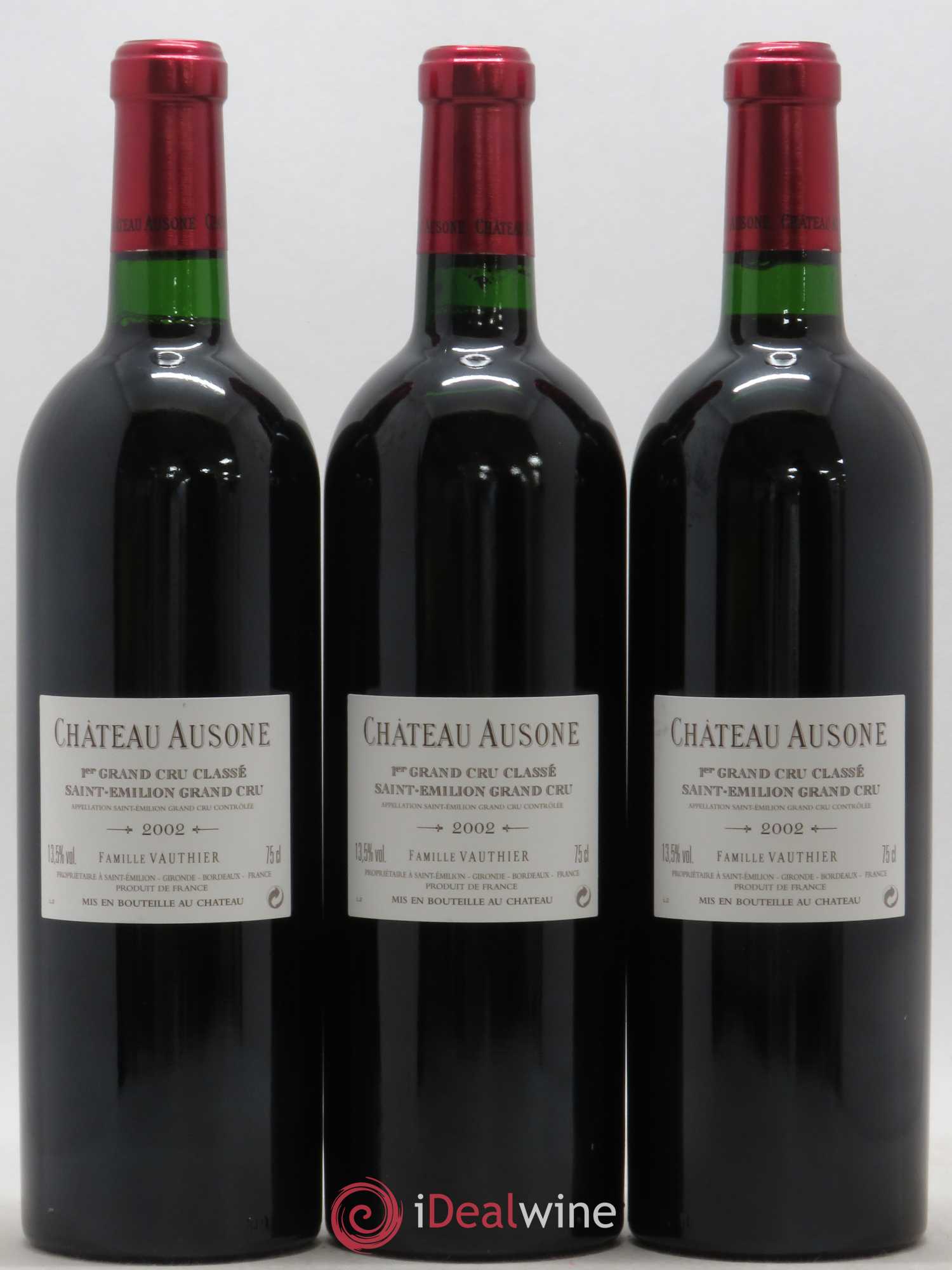Château Ausone 1er Grand Cru Classé A 2002 - Lot de 3 bouteilles - 1