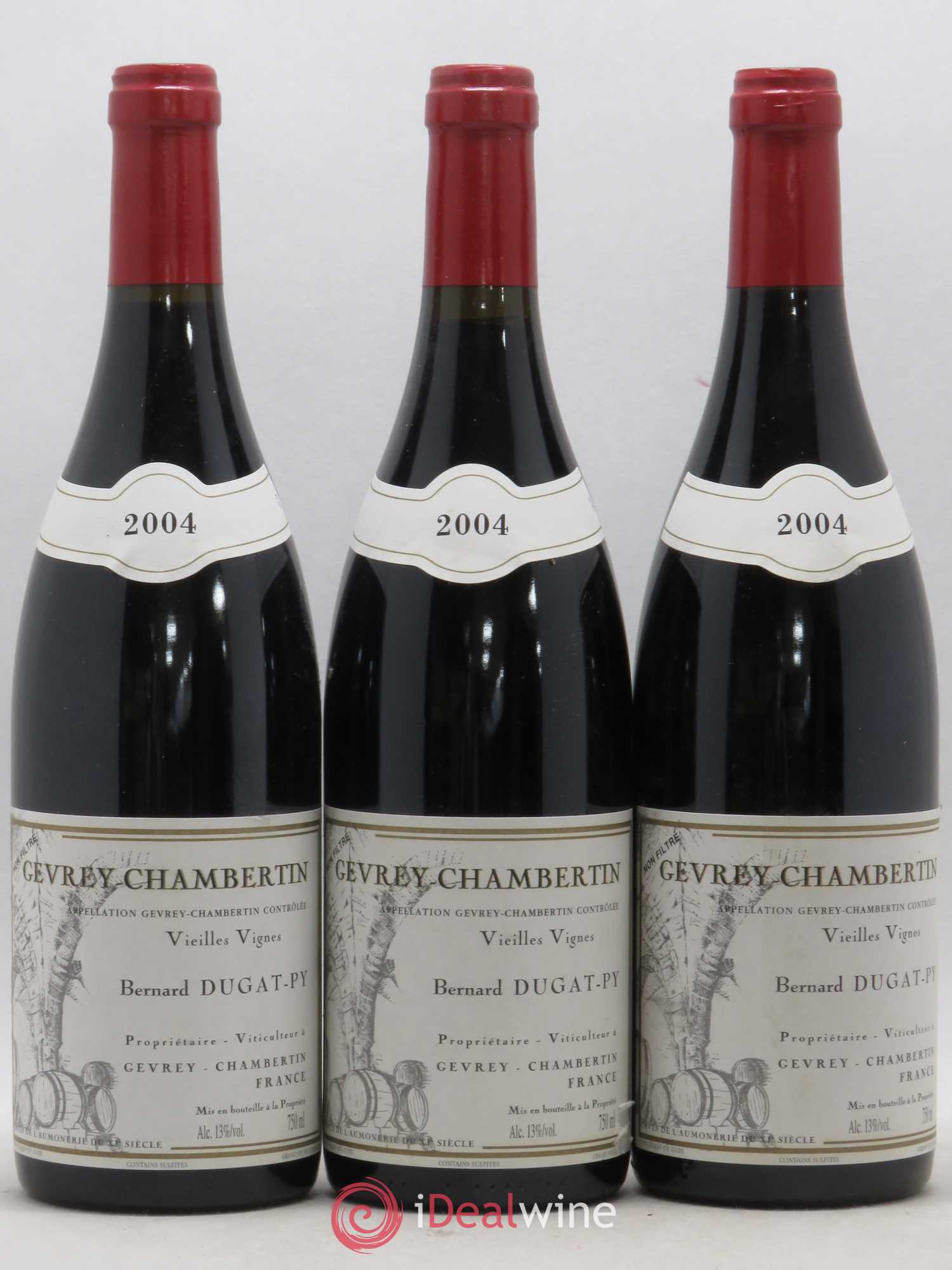 Gevrey-Chambertin Vieilles Vignes Dugat-Py (sans prix de réserve) 2004 - Lot de 3 bouteilles - 0