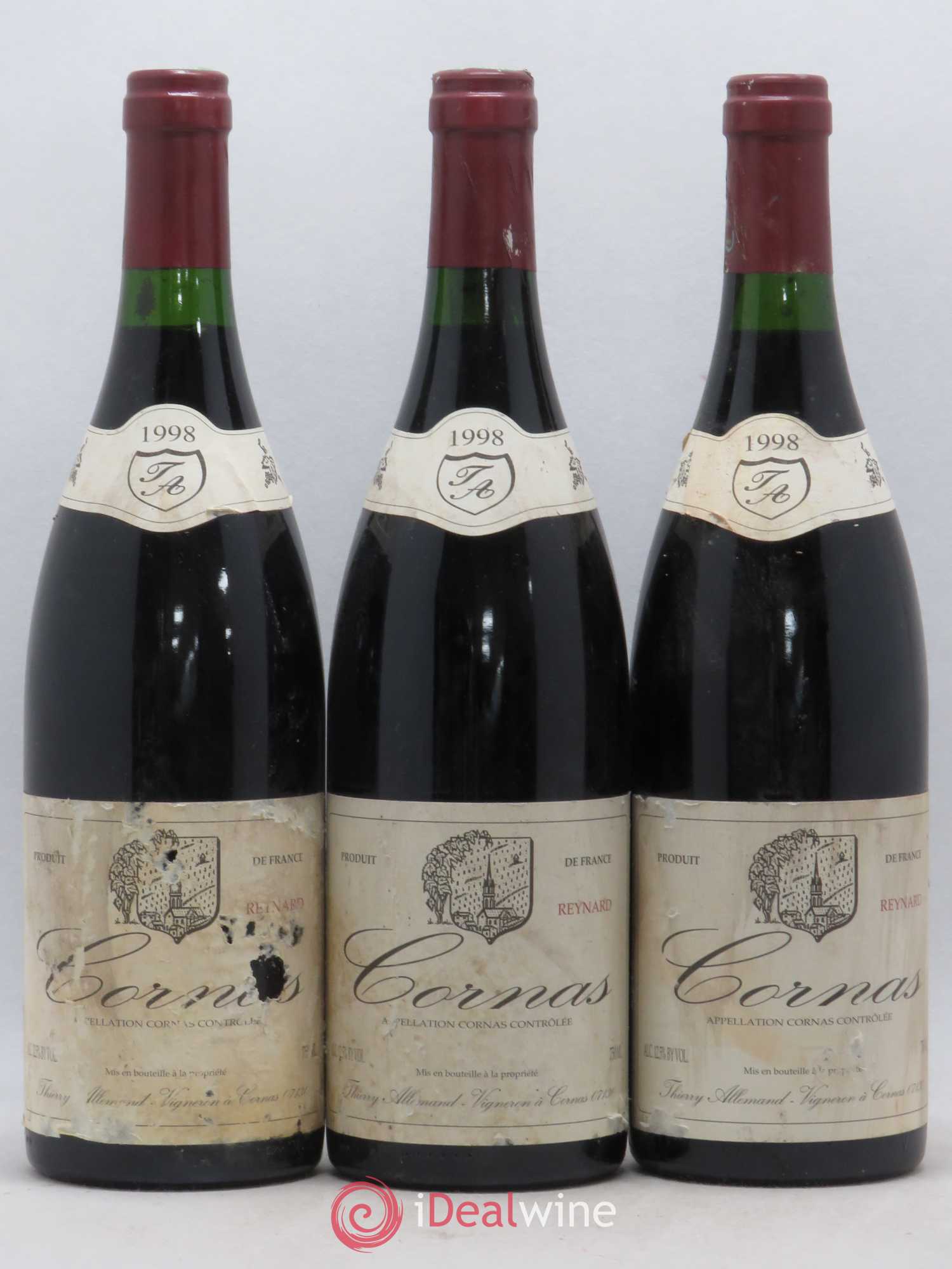 Cornas Reynard Thierry Allemand 1998 - Lot de 3 bouteilles - 0