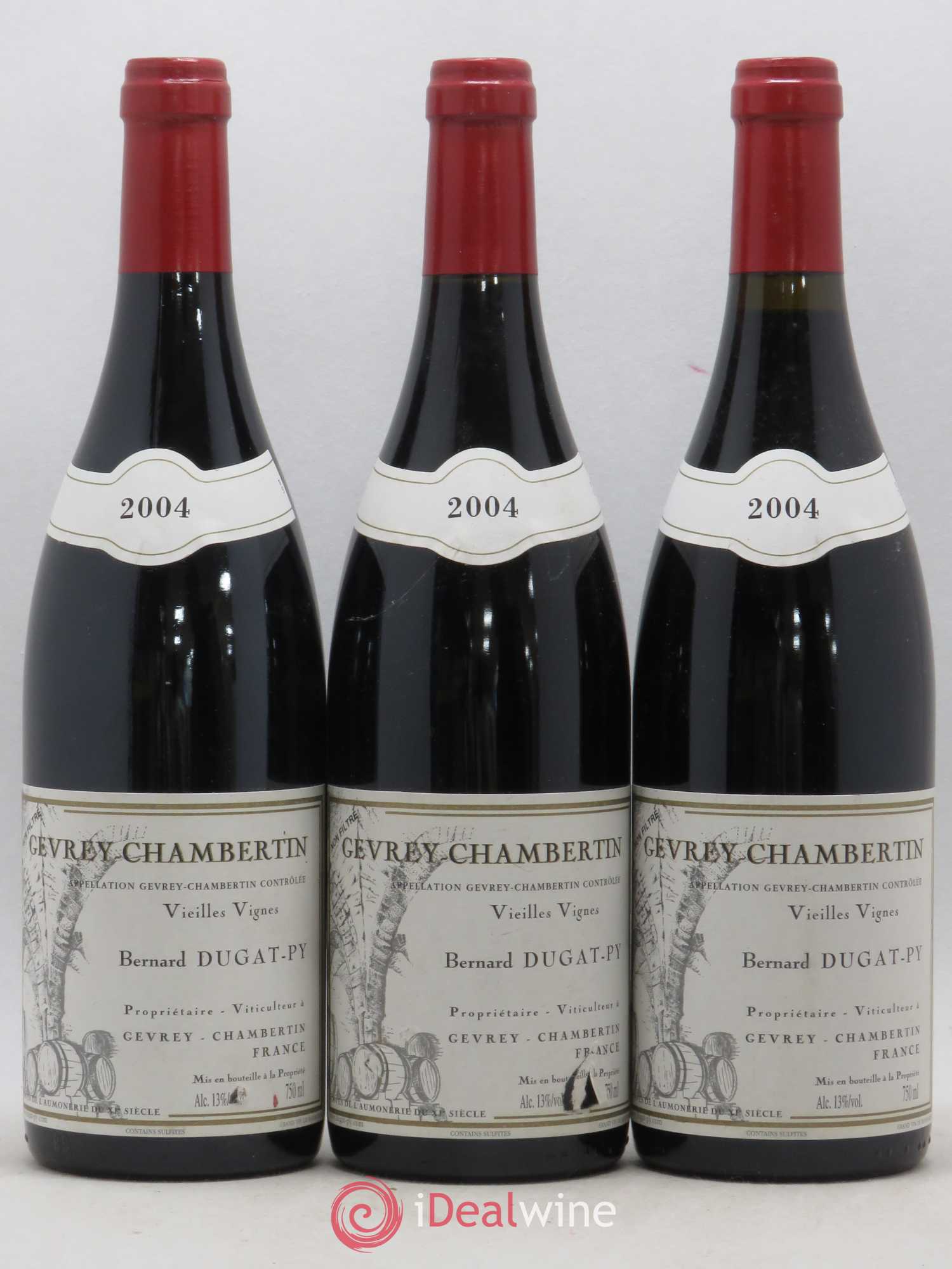 Gevrey-Chambertin Vieilles Vignes Dugat-Py (sans prix de réserve) 2004 - Lot de 3 bouteilles - 0
