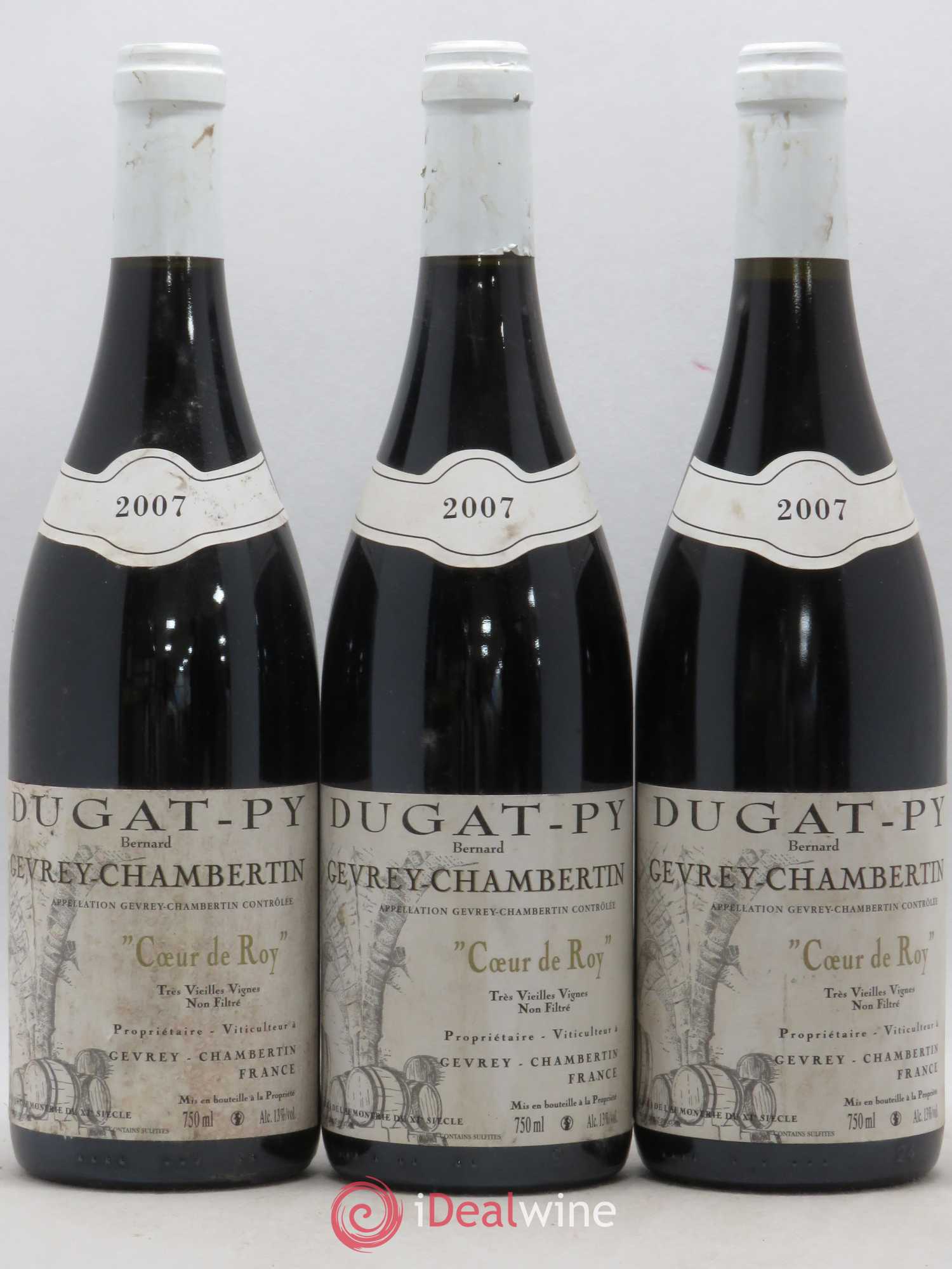 Gevrey-Chambertin Coeur de Roy Très Vieilles Vignes Dugat-Py 2007 - Lot de 3 bouteilles - 0
