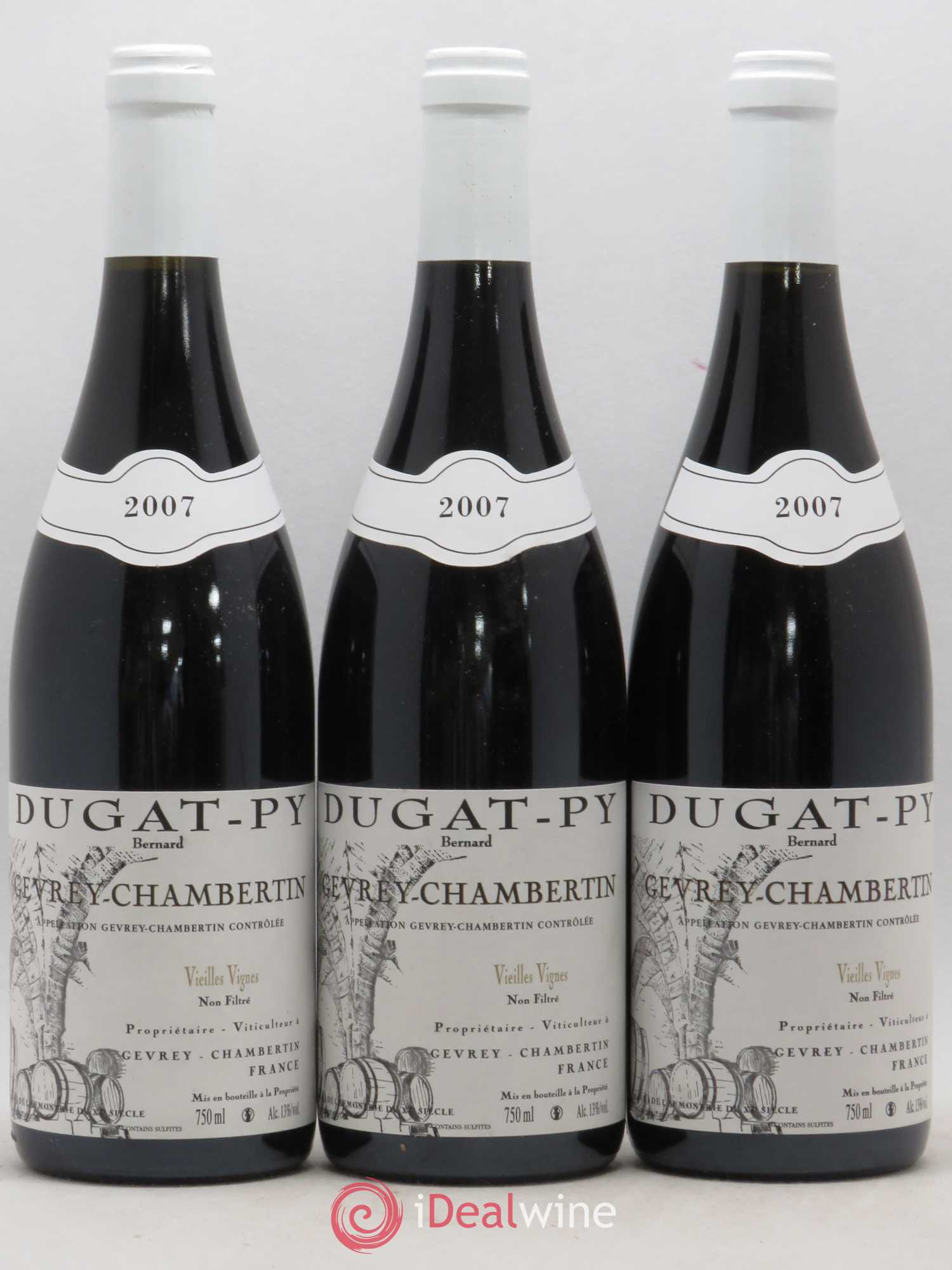 Gevrey-Chambertin Vieilles Vignes Dugat-Py 2007 - Lot de 3 bouteilles - 0