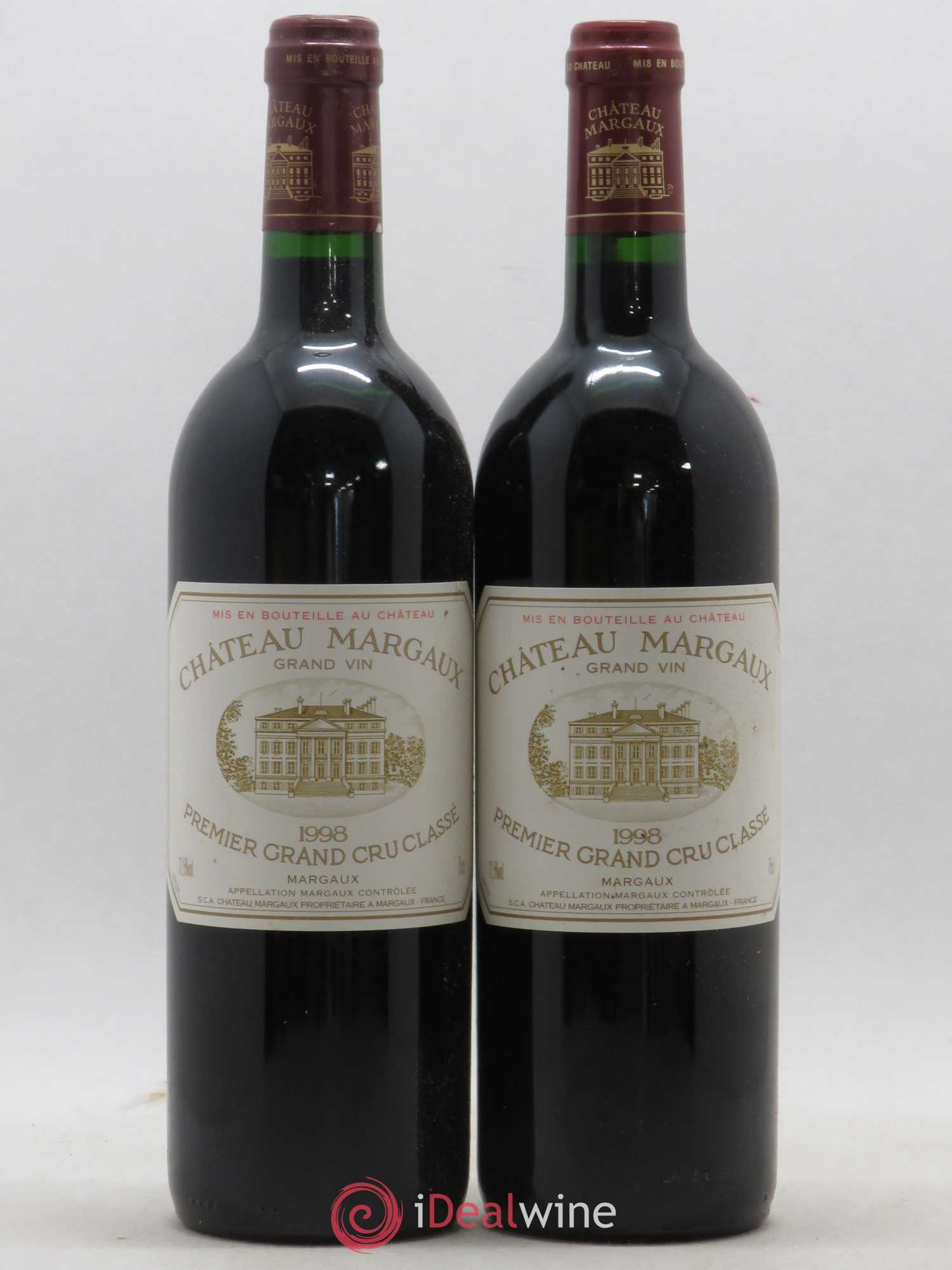 Château Margaux 1er Grand Cru Classé (sans prix de réserve) 1998 - Lot de 2 bouteilles - 0