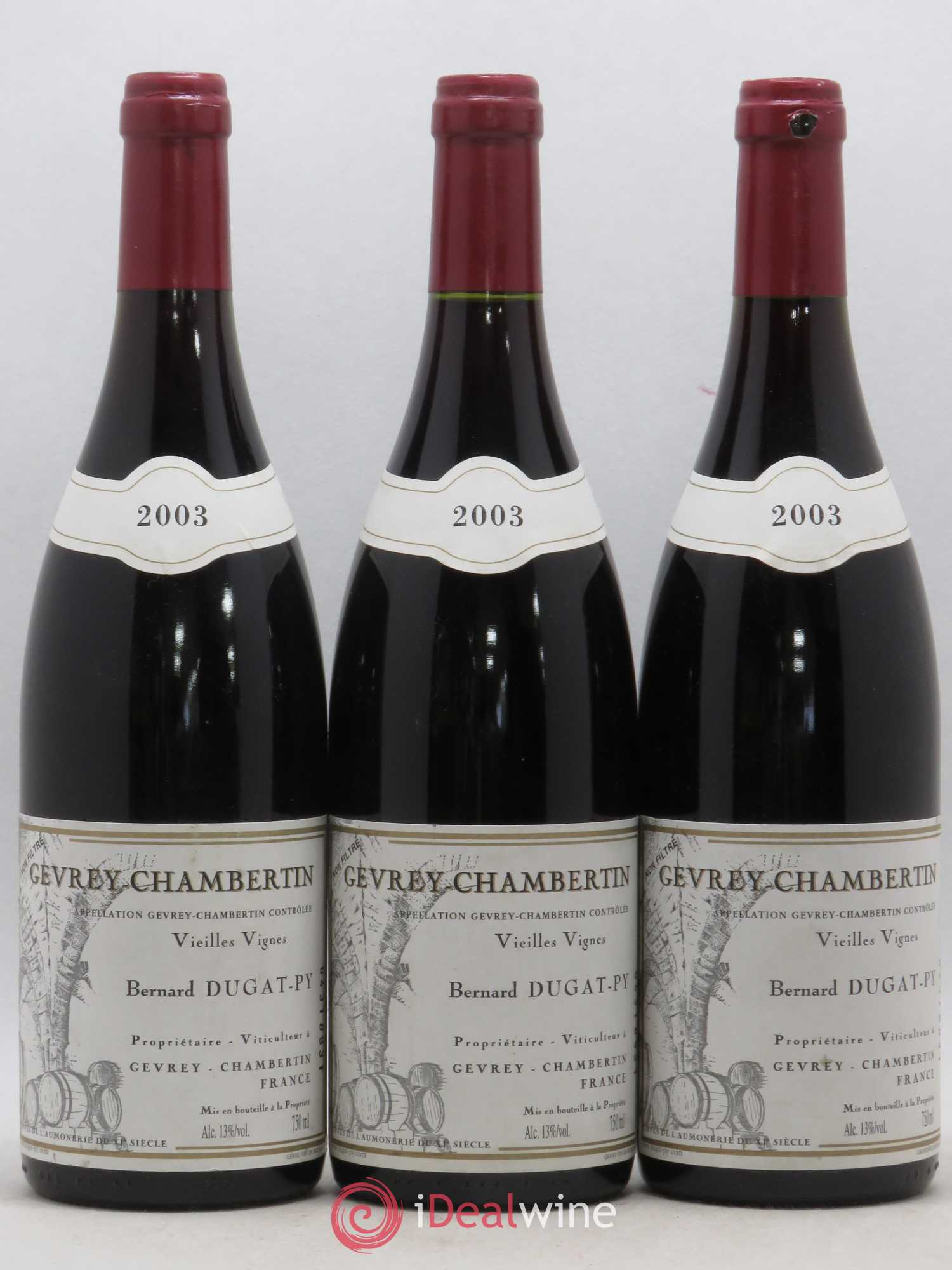 Gevrey-Chambertin Vieilles Vignes Dugat-Py (sans prix de réserve) 2003 - Lot de 3 bouteilles - 0